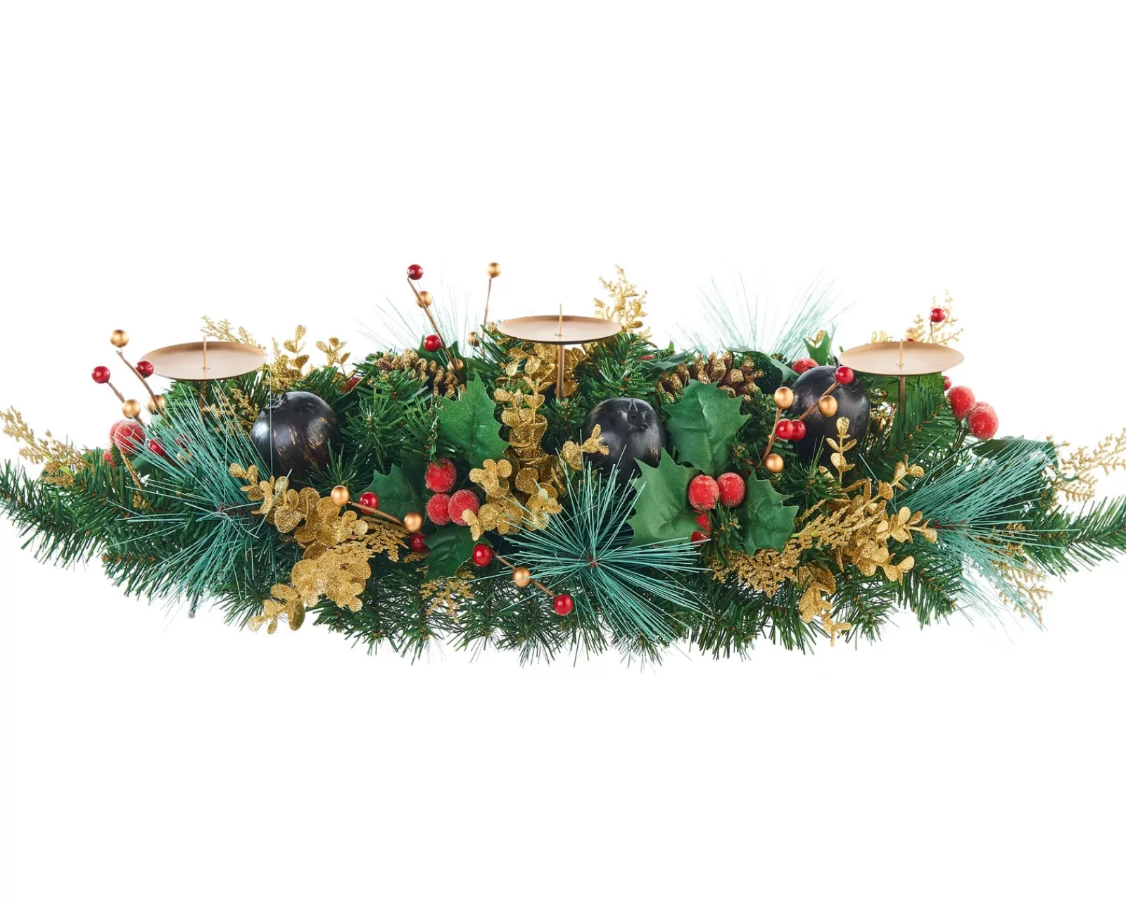 WeRChristmas Table Decorations | Candle Holder Garlands^3 Pillar Decorated Garland Candle Holder, 76 Cm