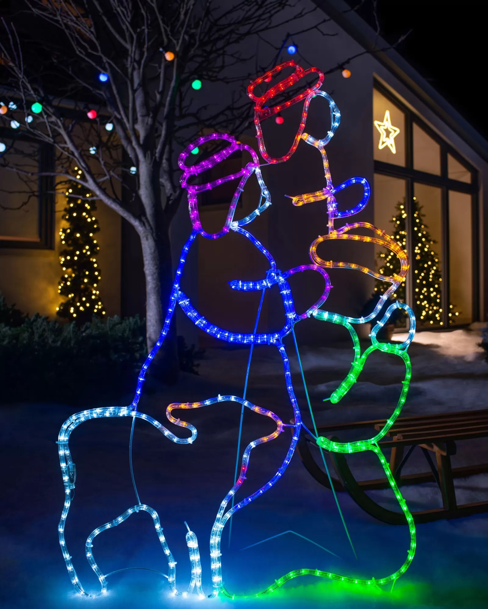 WeRChristmas Christmas Characters^3 Wise Men Neon Rope Light Silhouette, 121 Cm