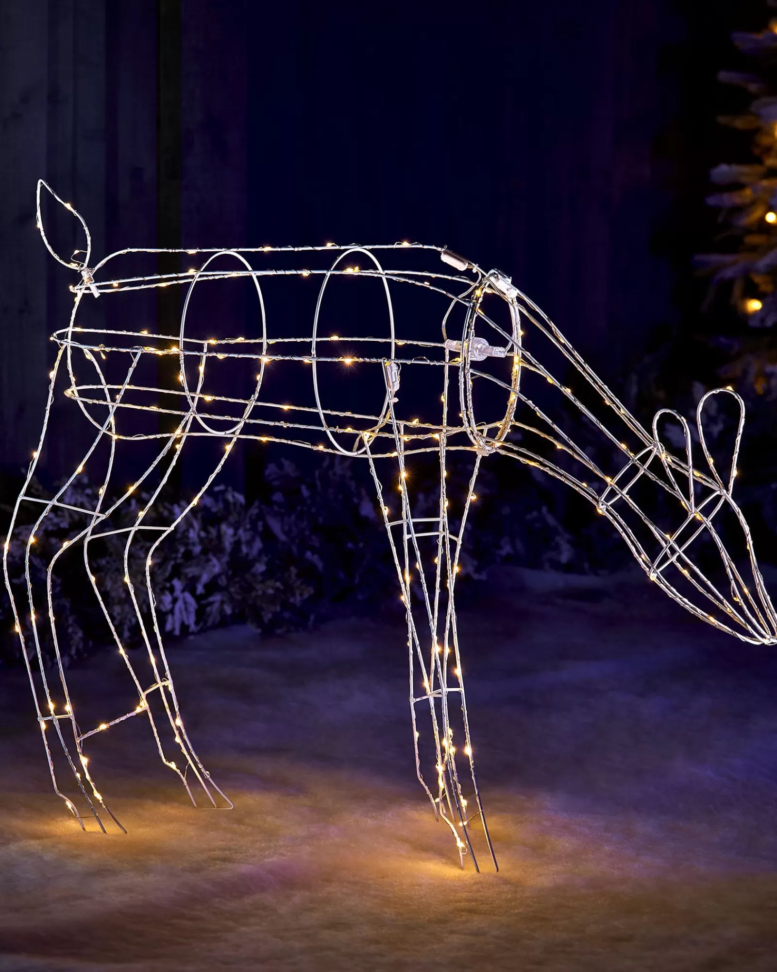 WeRChristmas Outdoor Lighted Reindeer^3D Grazing Reindeer Silhouette, 81 Cm