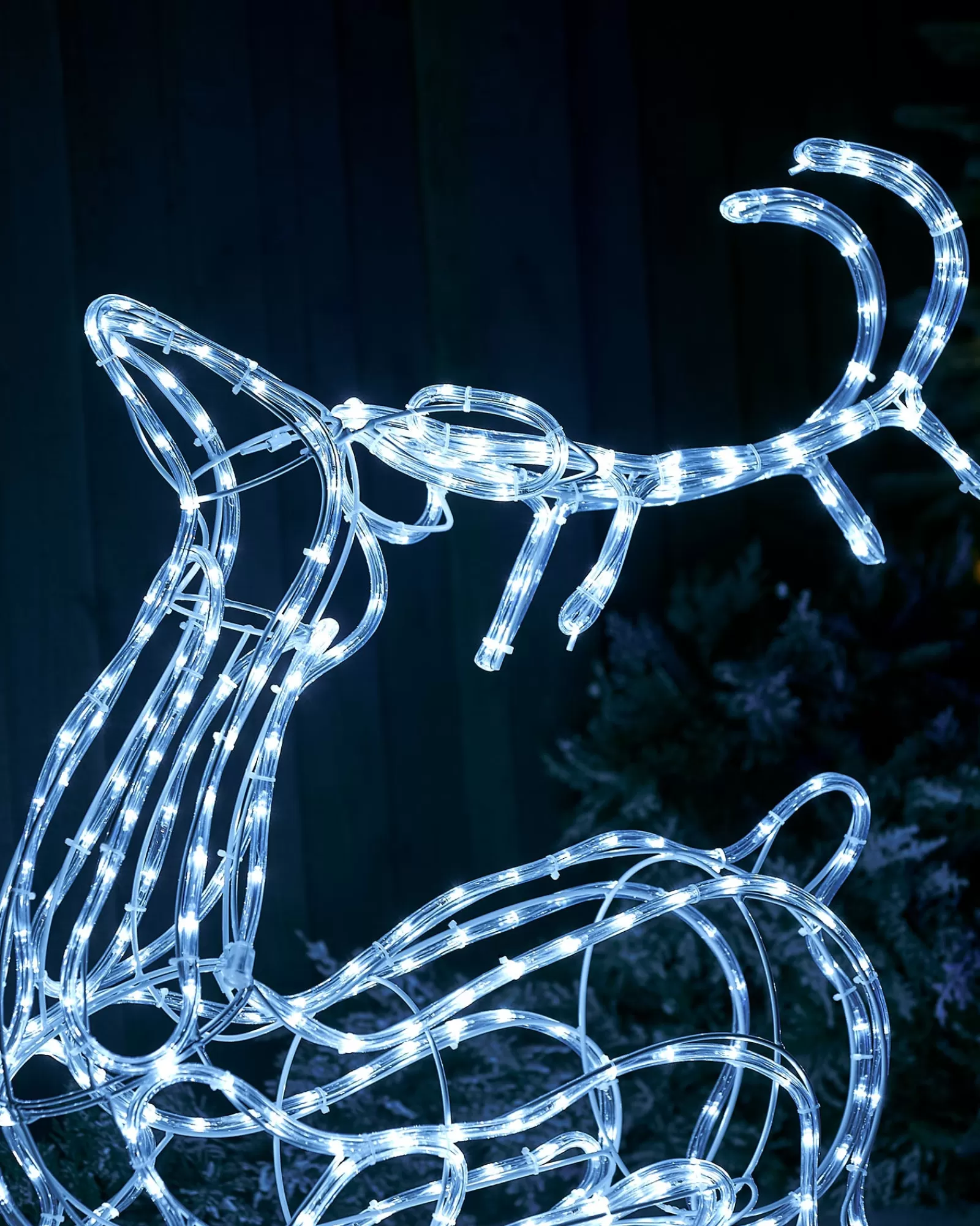 WeRChristmas Outdoor Lighted Reindeer^3D Sitting Reindeer Rope Light Silhouette, 93 Cm