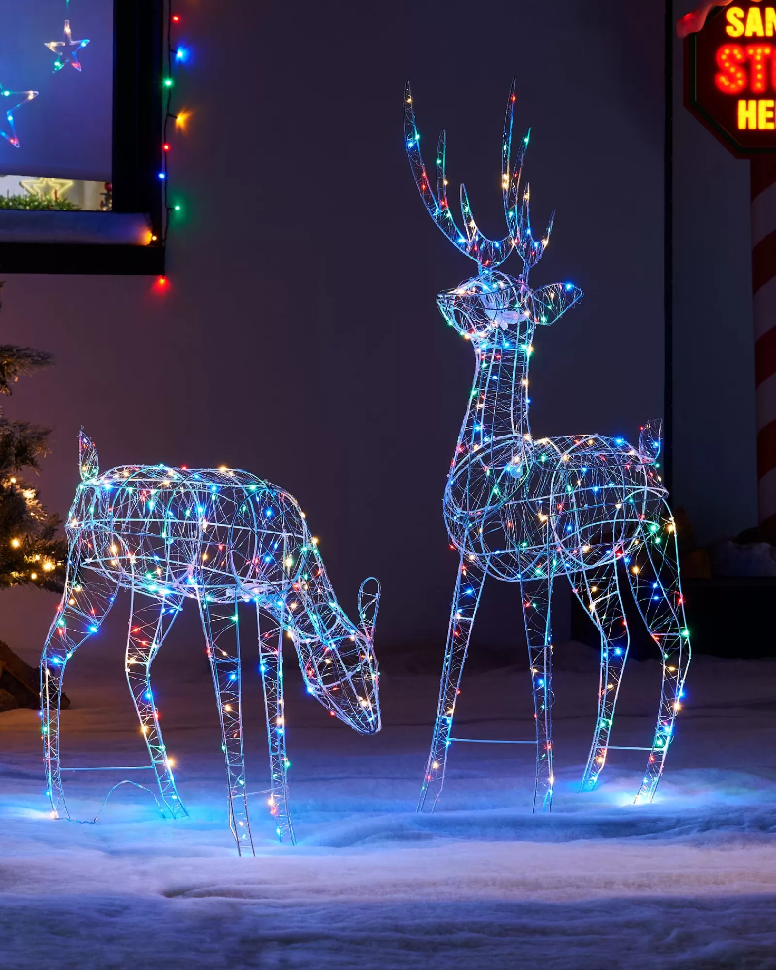 WeRChristmas Outdoor Lighted Reindeer^3D Standing Stag Silhouette, 110 Cm