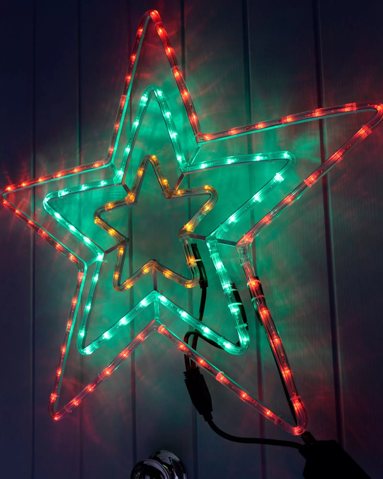 WeRChristmas Festive Star, Snowflake & Sign Lights^Animated Flashing Star Rope Light Silhouette, 72 Cm