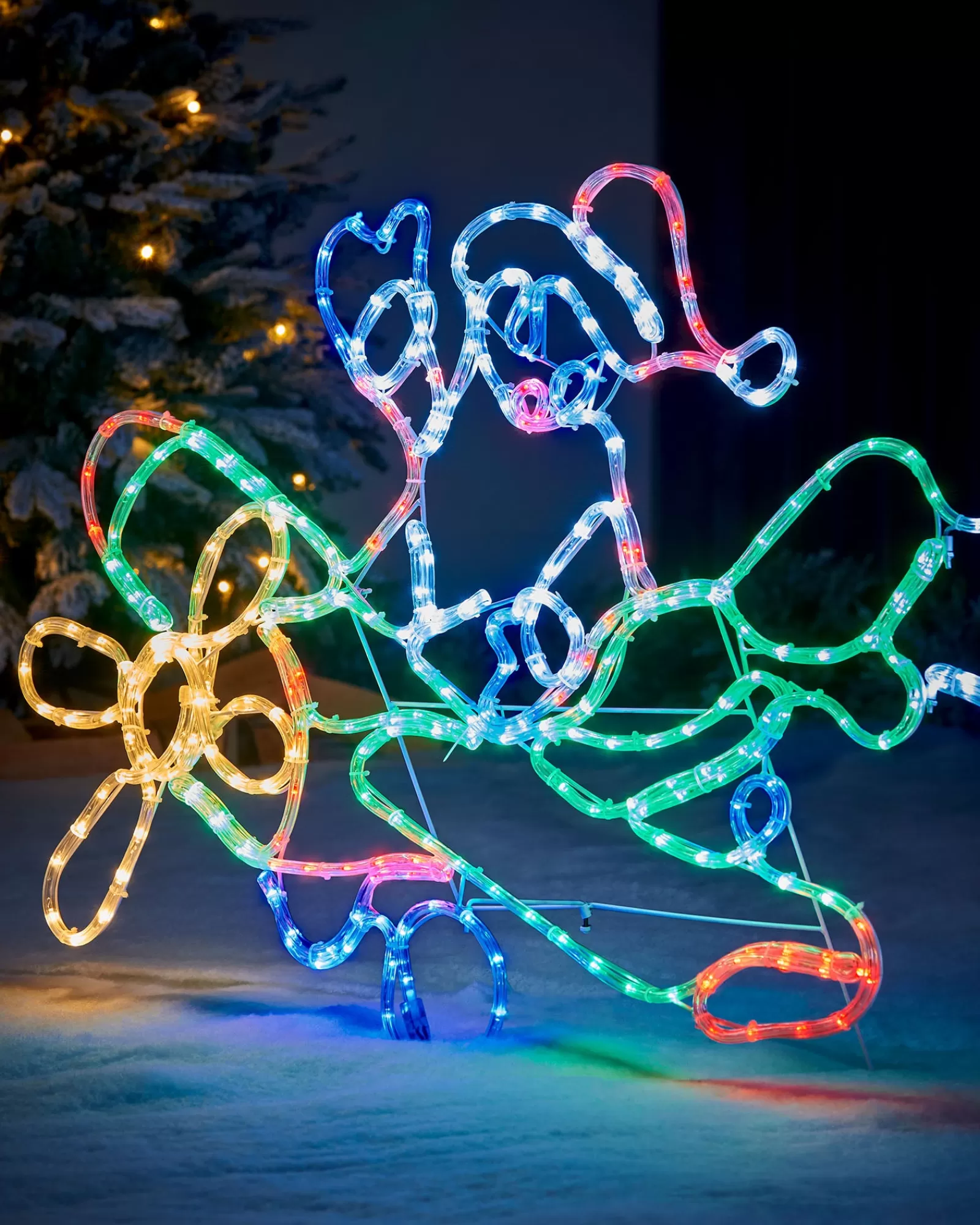 WeRChristmas Christmas Characters^Animated Flying Santa Rope Light Silhouette, 190 Cm