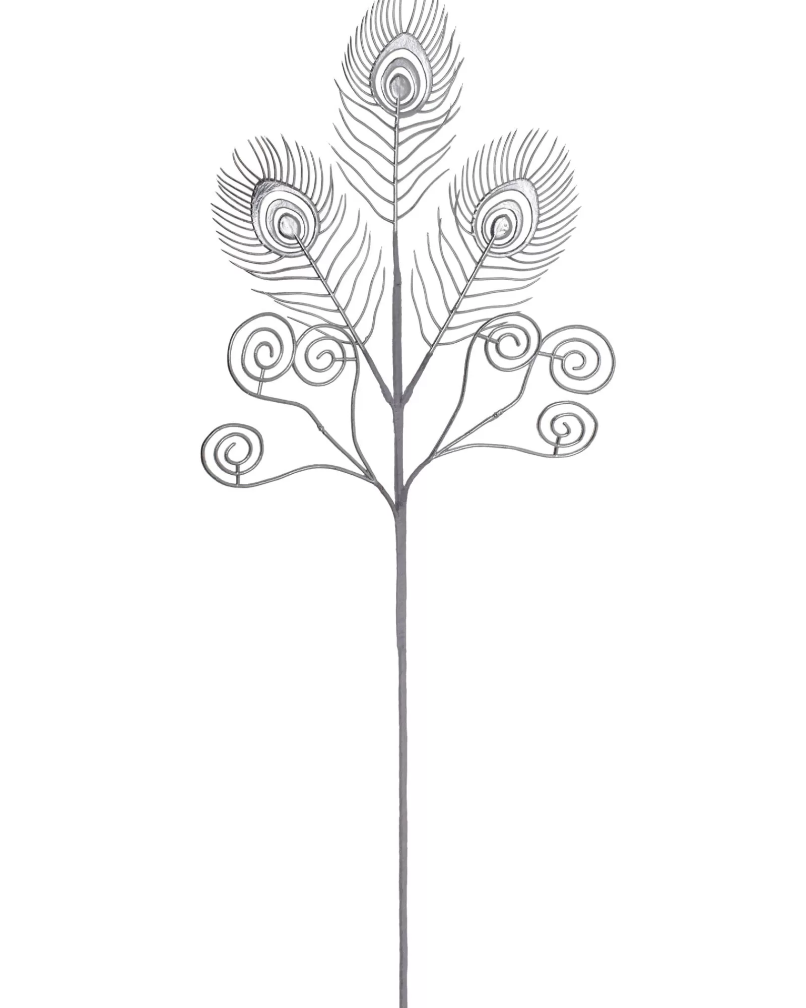 WeRChristmas Flowers & Foliage | Flowers & Foliage^Artificial Feather Pick, Silver, 62 Cm