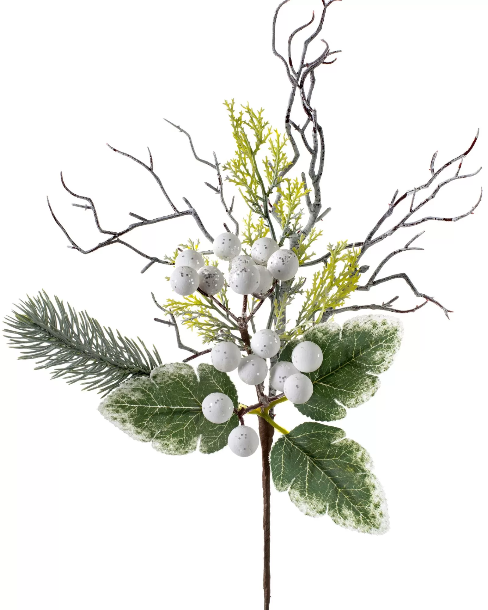 WeRChristmas Flowers & Foliage | Flowers & Foliage^Artificial Frosted Berries Pick, White, 31 Cm