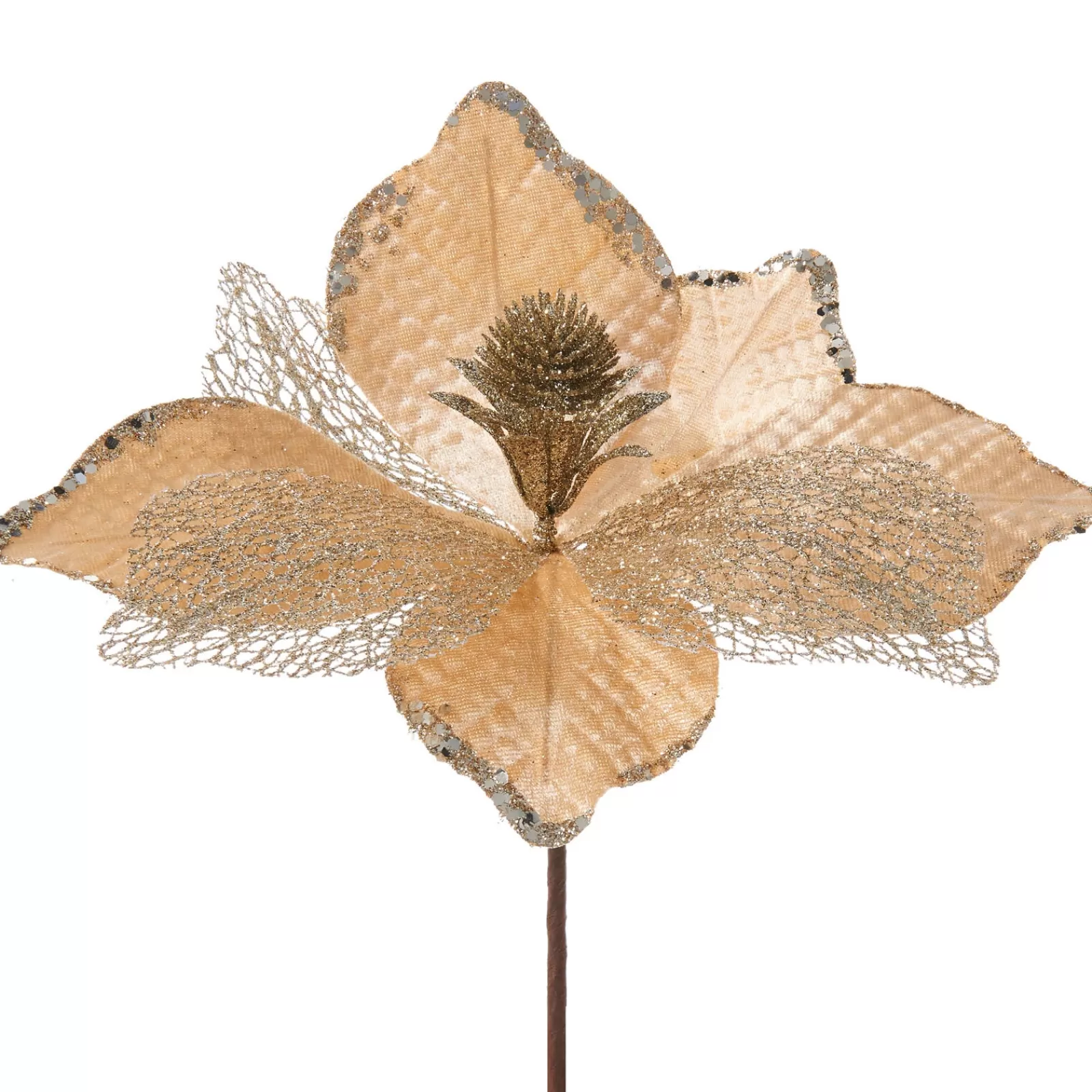 WeRChristmas Flowers & Foliage | Flowers & Foliage^Artificial Magnolia Flower, Gold, 24 Cm