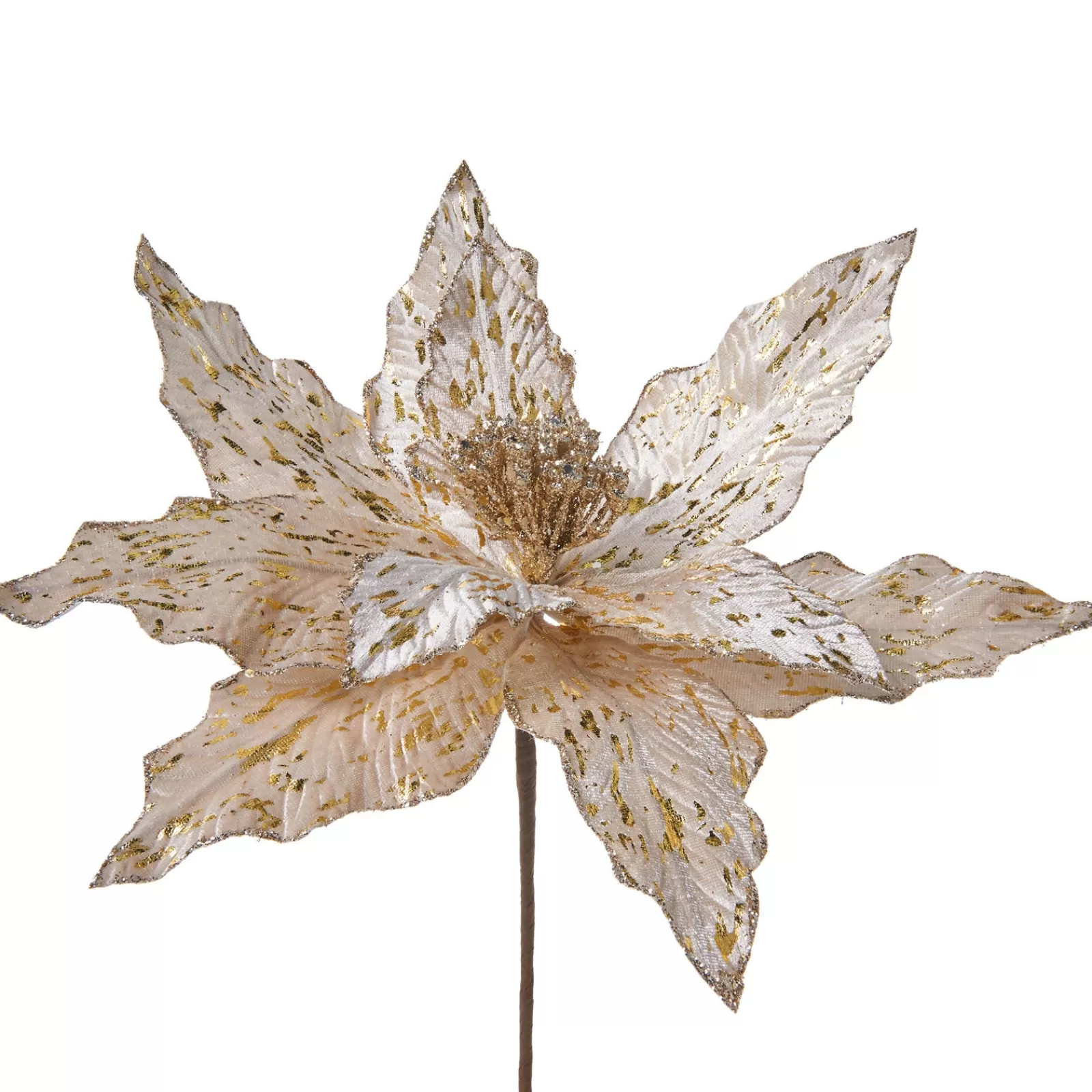 WeRChristmas Flowers & Foliage | Flowers & Foliage^Artificial Poinsettia Flower, Gold, 25 Cm