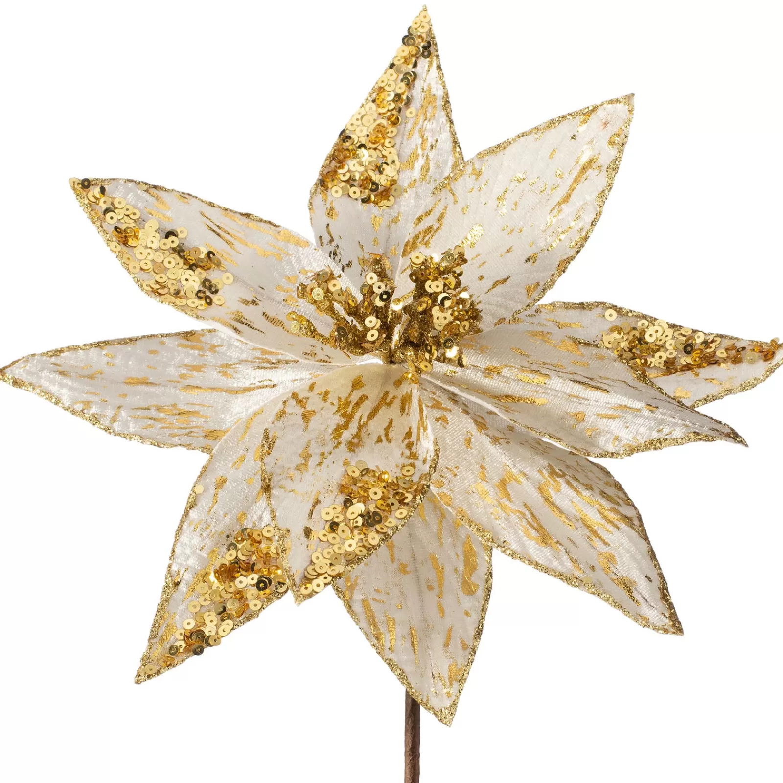 WeRChristmas Flowers & Foliage | Flowers & Foliage^Artificial Poinsettia Flower, Gold, 28 Cm