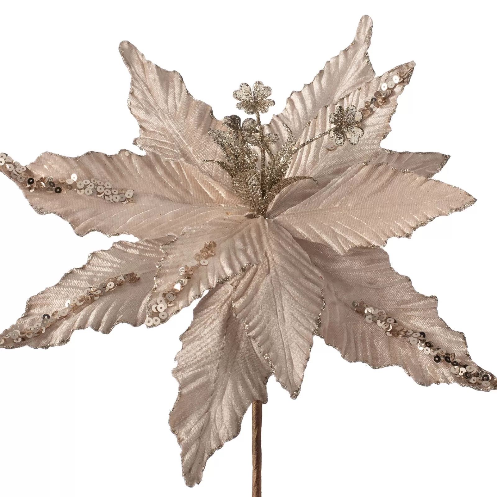 WeRChristmas Flowers & Foliage | Flowers & Foliage^Artificial Poinsettia Flower, Gold, 32 Cm