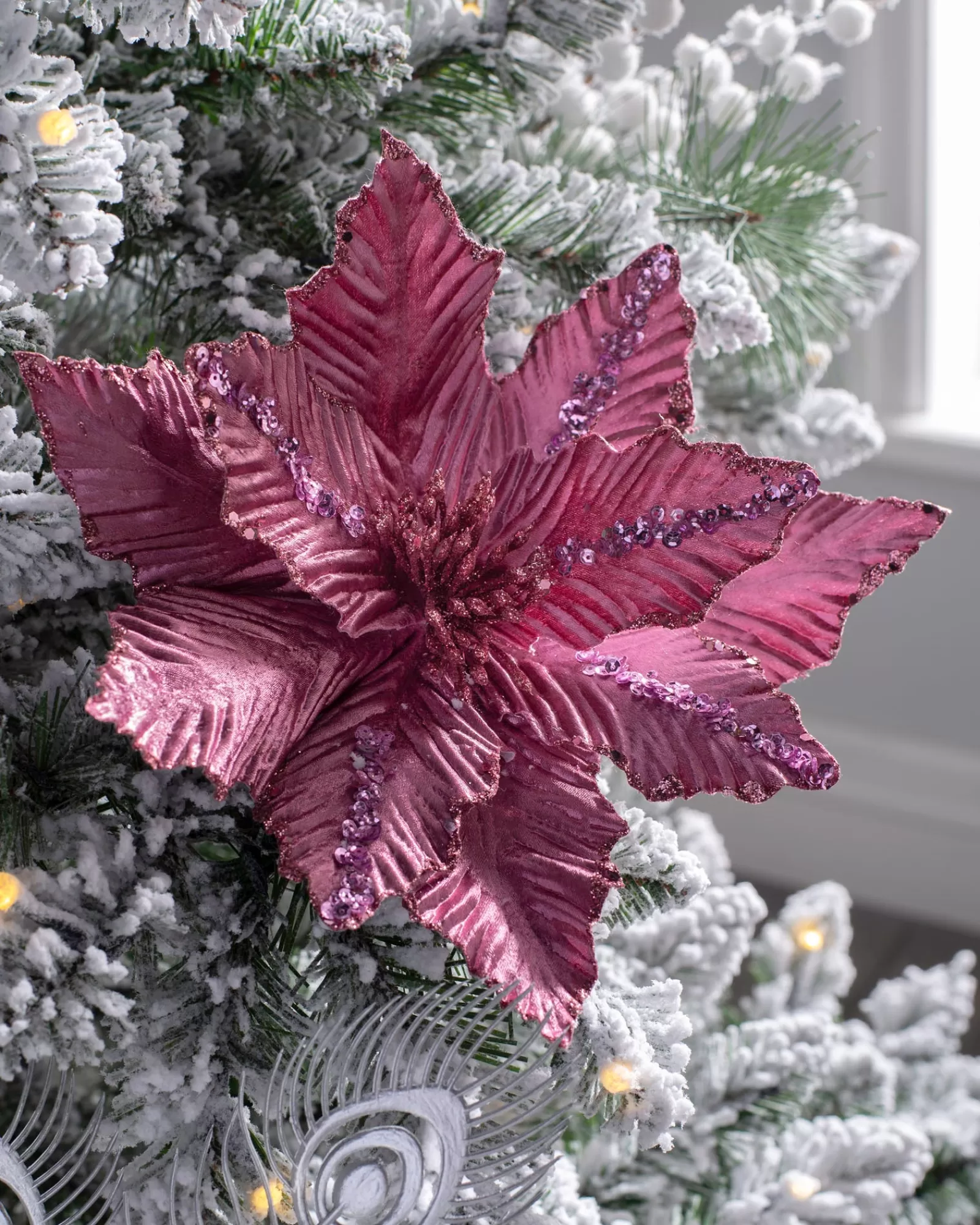 WeRChristmas Flowers & Foliage | Flowers & Foliage^Artificial Poinsettia Flower, Pink, 28 Cm