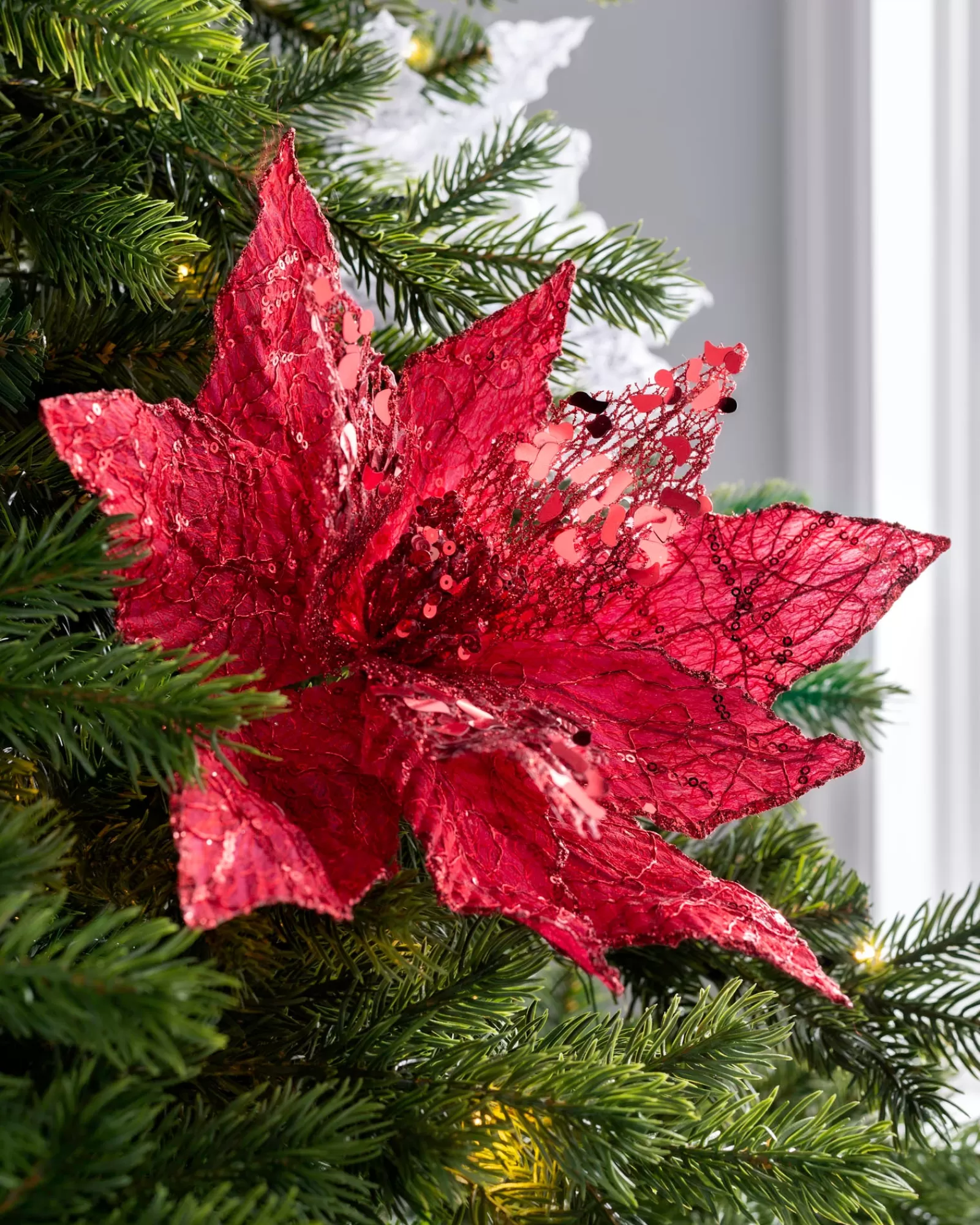 WeRChristmas Flowers & Foliage | Flowers & Foliage^Artificial Poinsettia Flower, Red, 34 Cm