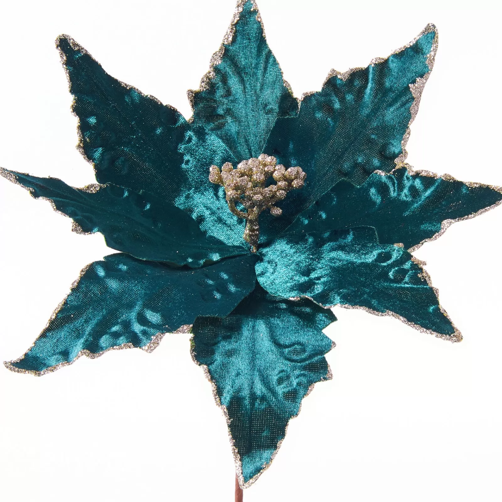 WeRChristmas Flowers & Foliage | Flowers & Foliage^Artificial Poinsettia Flower, Turquoise, 28 Cm