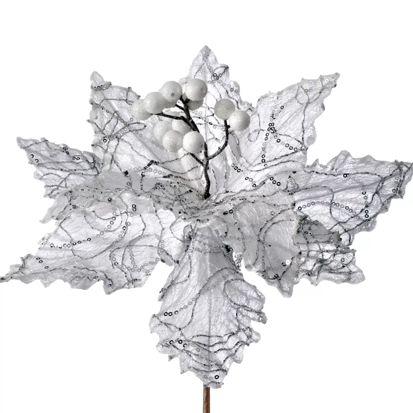 WeRChristmas Flowers & Foliage | Flowers & Foliage^Artificial Poinsettia Flower, White, 32 Cm