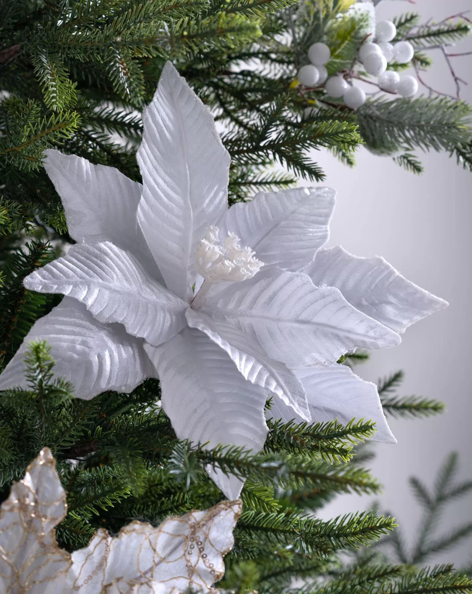 WeRChristmas Flowers & Foliage | Flowers & Foliage^Artificial Poinsettia Flower, White, 34 Cm