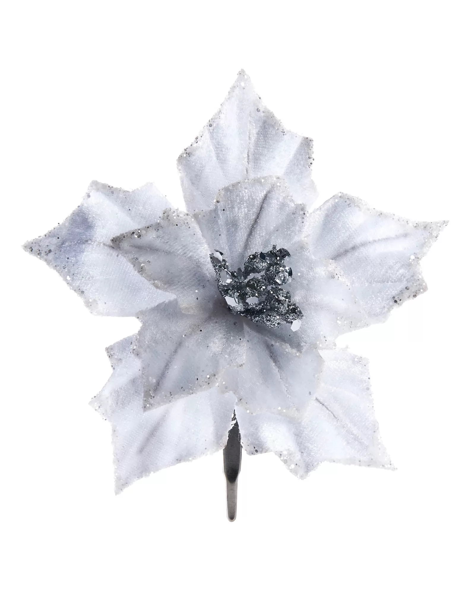 WeRChristmas Flowers & Foliage | Flowers & Foliage^Artificial White Poinsettia Flower With Clip, 3 Pack, 12 Cm
