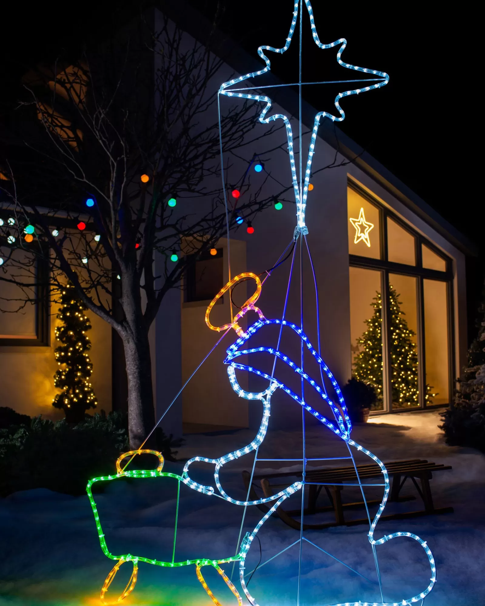 WeRChristmas Christmas Characters^Baby Jesus Rope Light Silhouette, 200 Cm