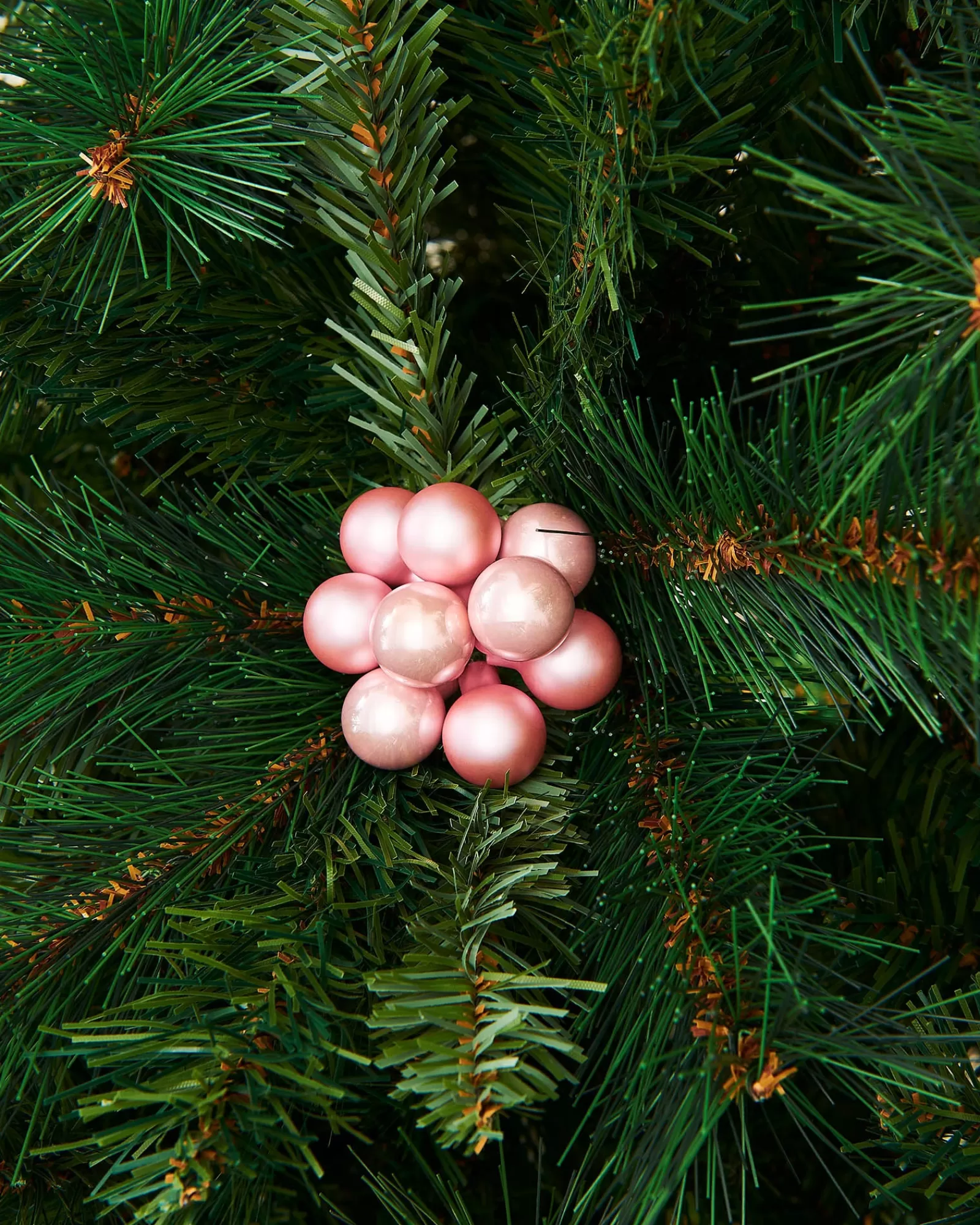 WeRChristmas Glass Baubles^Baby Pink Glass Berry Cluster Baubles, 10 Pack