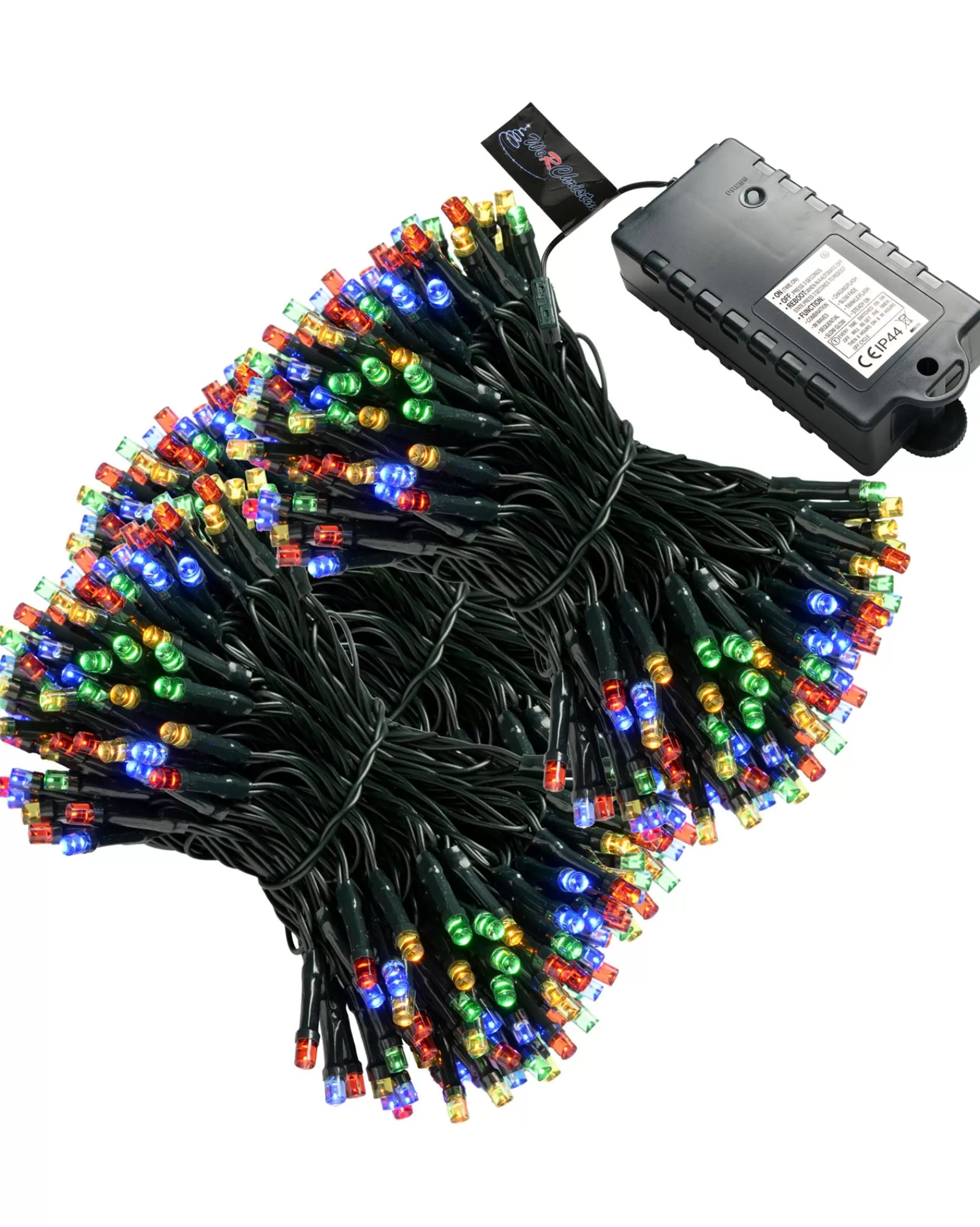 WeRChristmas Fairy Lights | Tree Lights^Battery Operated Multi-Function 100 LED Light String With Timer, Multi-Coloured