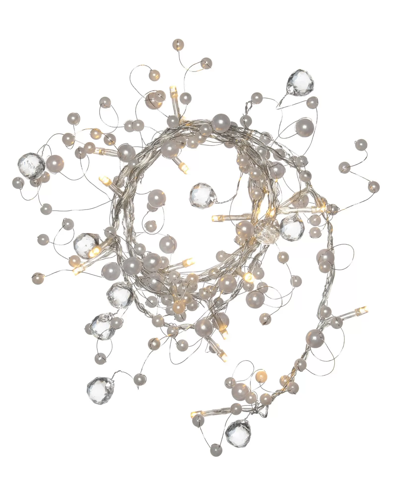 WeRChristmas Fairy Lights^Beaded Garland Light String Decoration With 20 LED Lights, 1.8m, Warm White