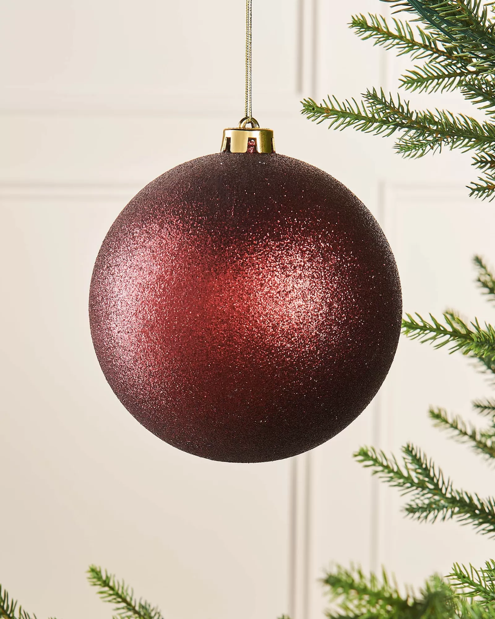 WeRChristmas Oversized Baubles | Shatterproof Baubles^Burgundy Large Glitter Shatterproof Bauble, 15 Cm