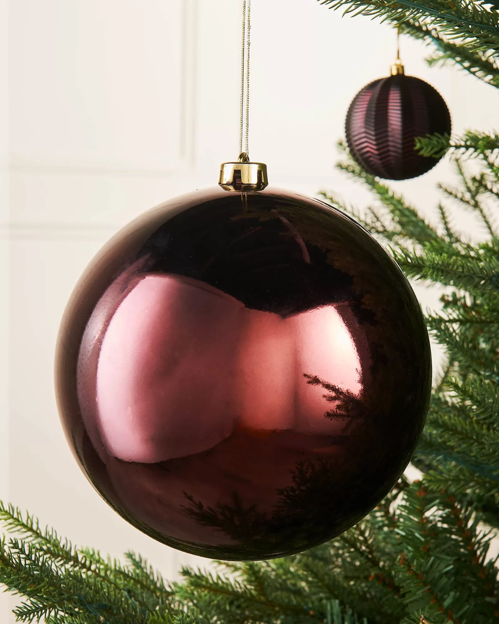 WeRChristmas Oversized Baubles | Shatterproof Baubles^Burgundy Large Gloss Shatterproof Bauble, 20 Cm