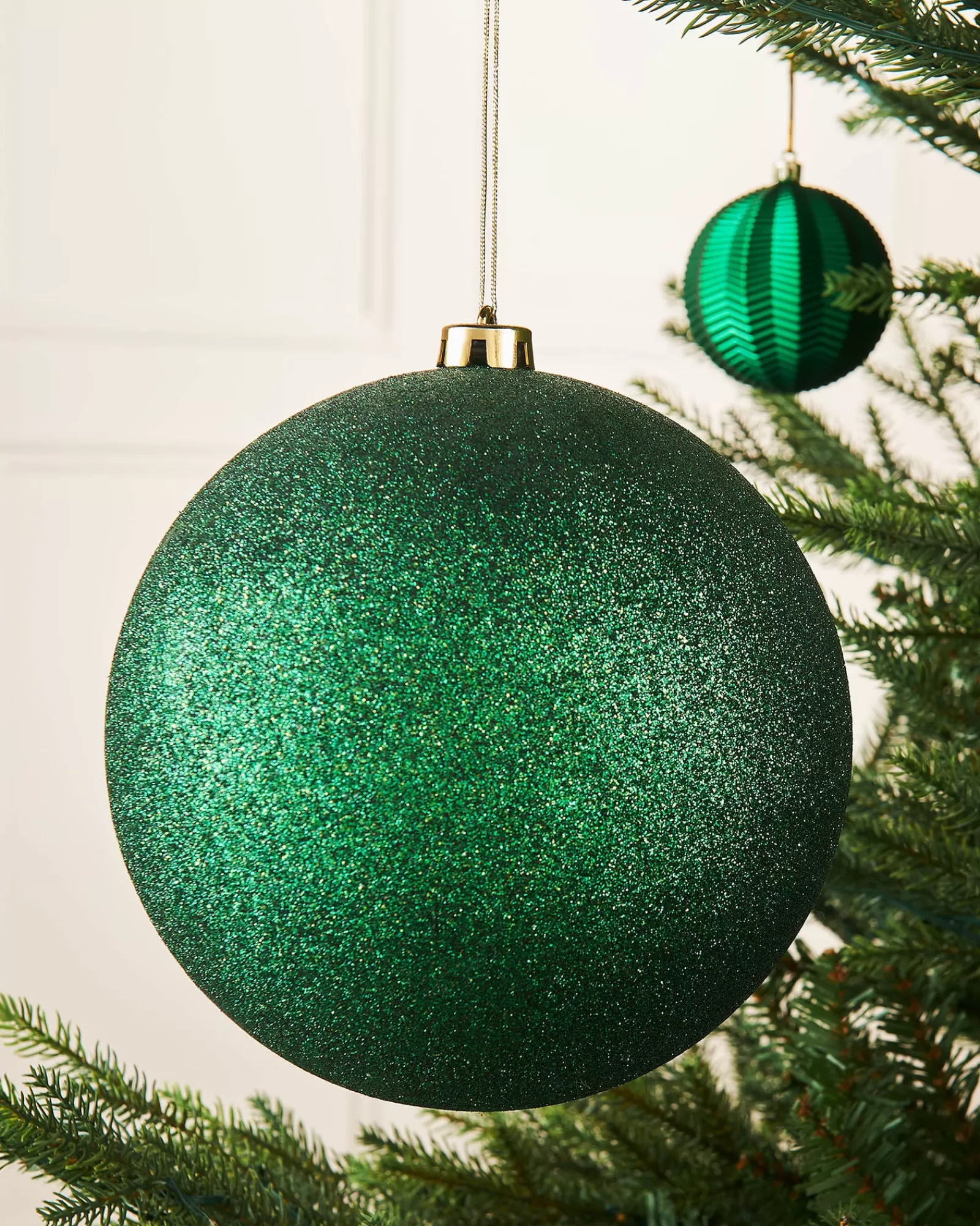 WeRChristmas Oversized Baubles | Shatterproof Baubles^Christmas Green Large Glitter Shatterproof Bauble, 20 Cm