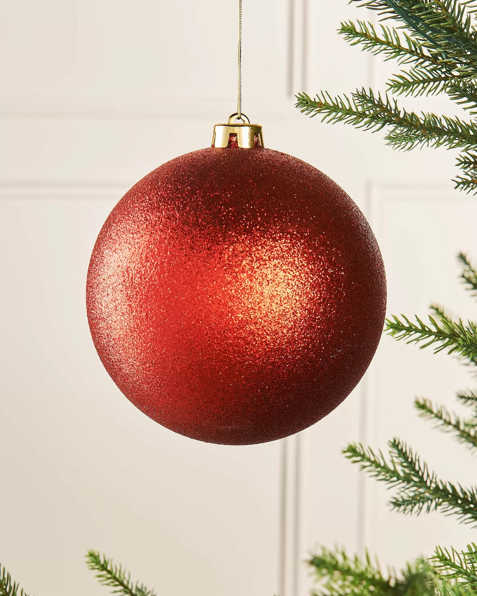 WeRChristmas Oversized Baubles | Shatterproof Baubles^Christmas Red Large Glitter Shatterproof Bauble, 15 Cm