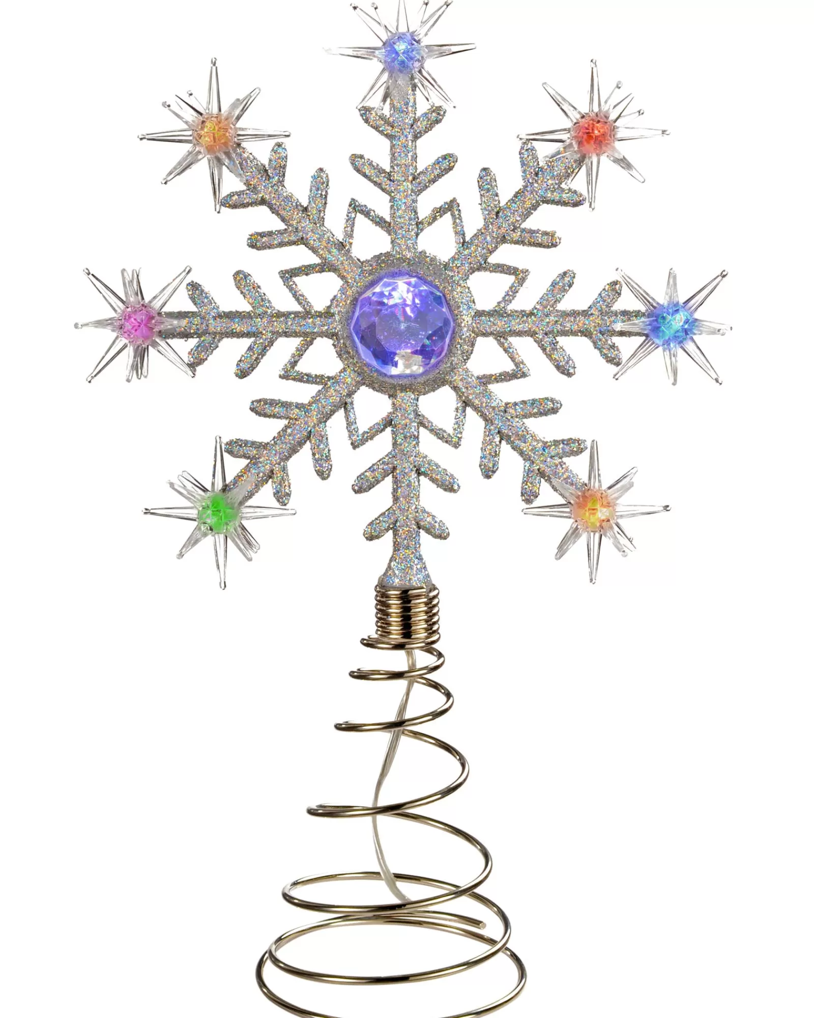 WeRChristmas Tree Toppers^Colour Changing Snowflake Christmas Tree Topper, 29 Cm