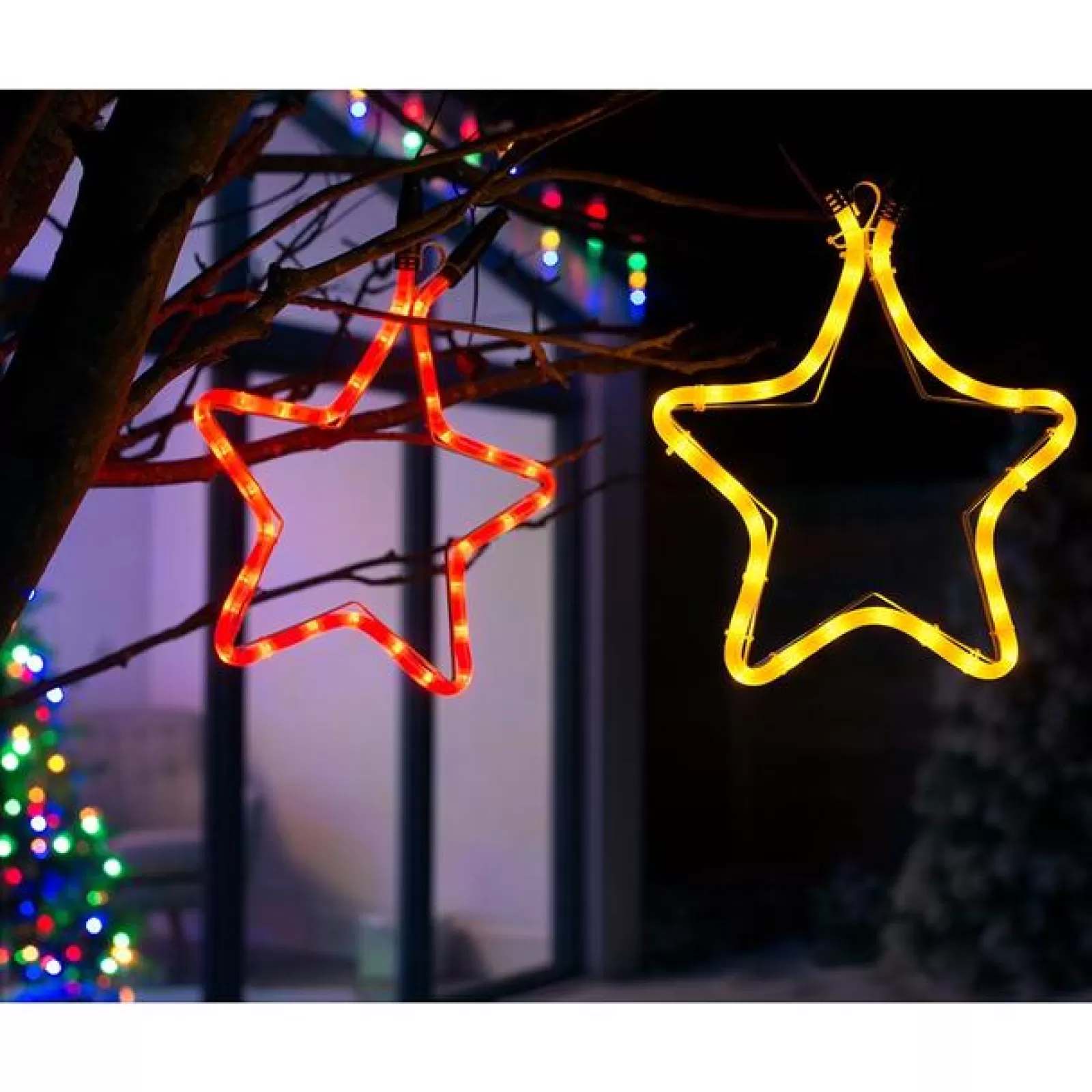 WeRChristmas Connectable Lights^Connectable Star Rope Light Silhouette, Red, 32 Cm