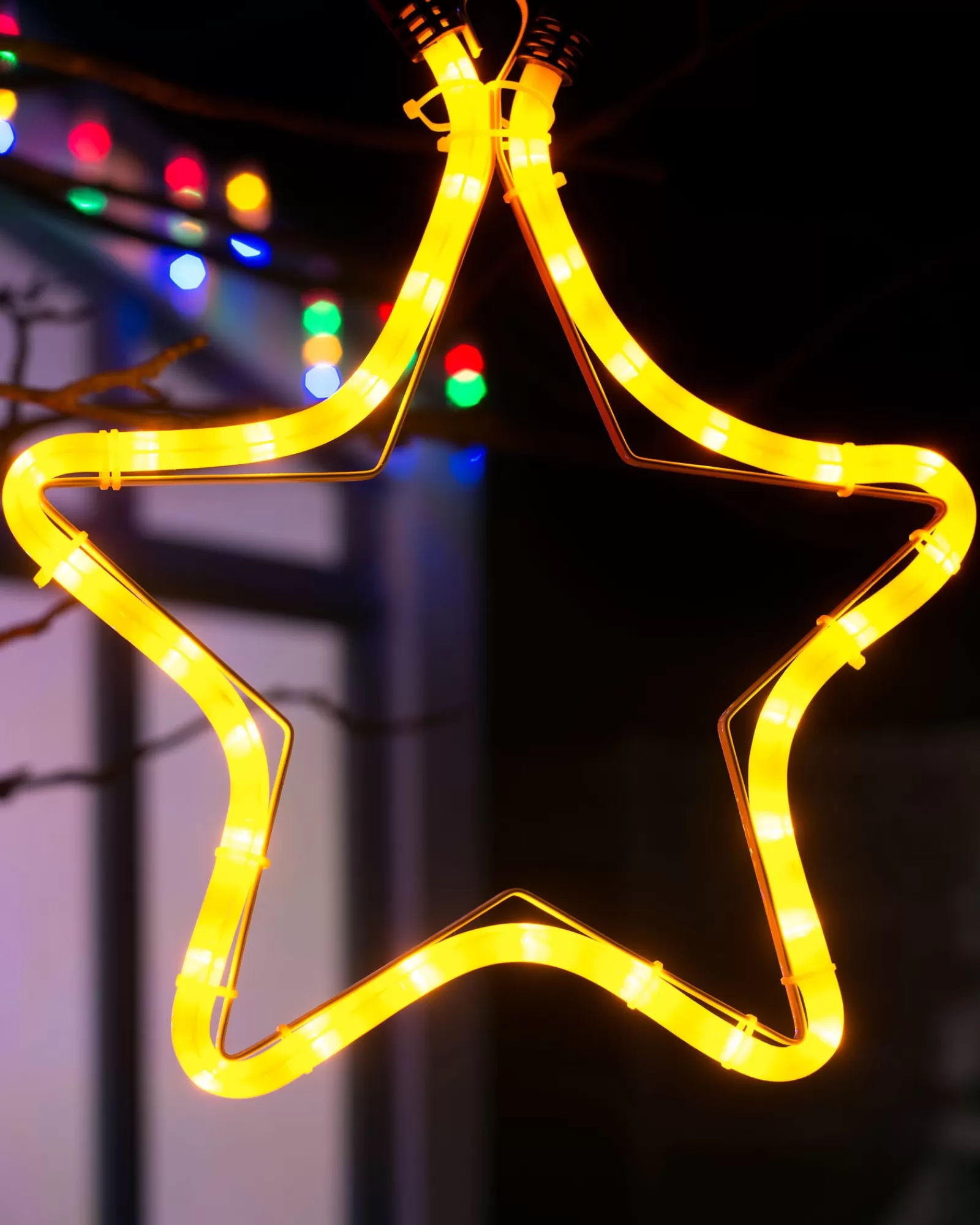 WeRChristmas Connectable Lights^Connectable Star Rope Light Silhouette, Yellow, 32 Cm