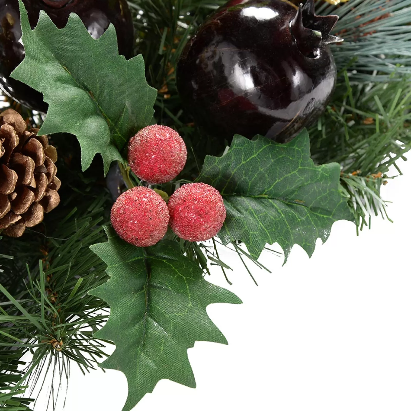 WeRChristmas Table Decorations | Candle Holder Garlands^Decorated Table Centre Piece Garland Candle Holder - Red/ Gold, 3 Pillar