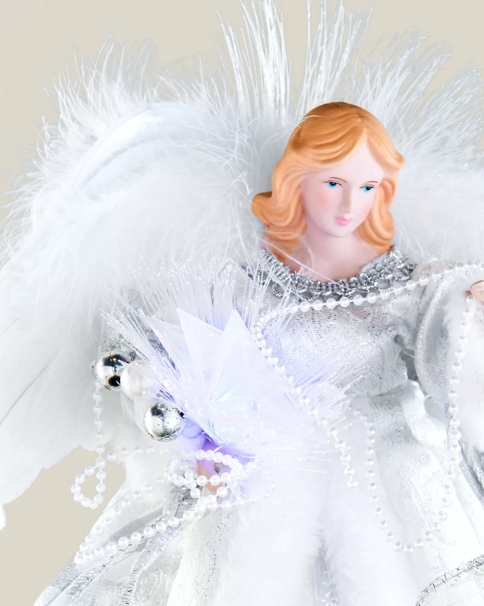 WeRChristmas Tree Toppers^Fibre Optic Angel Christmas Tree Topper, Silver/White, 25 Cm