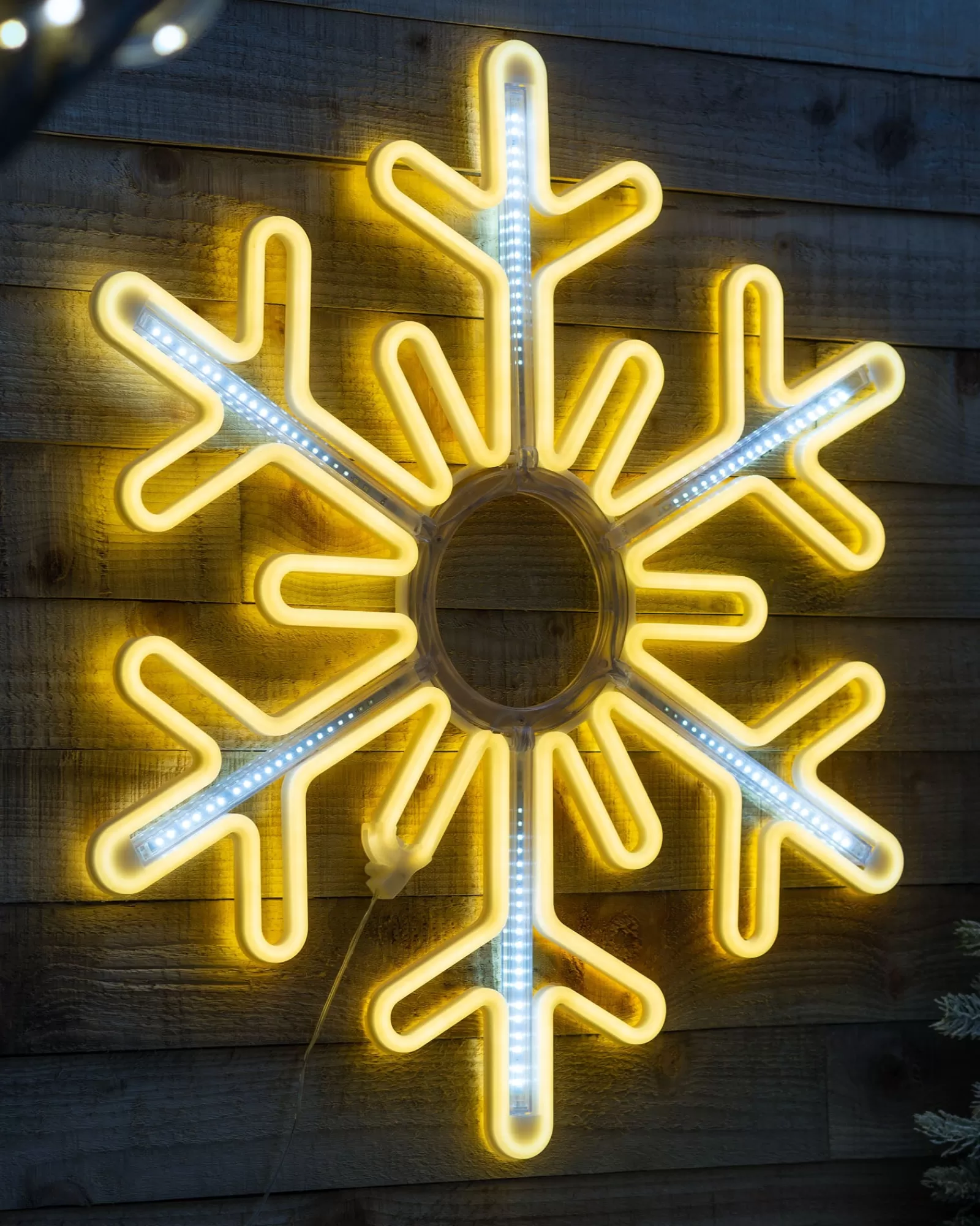 WeRChristmas Festive Star, Snowflake & Sign Lights^Flashing Snowflake Neon Silhouette, 76 Cm