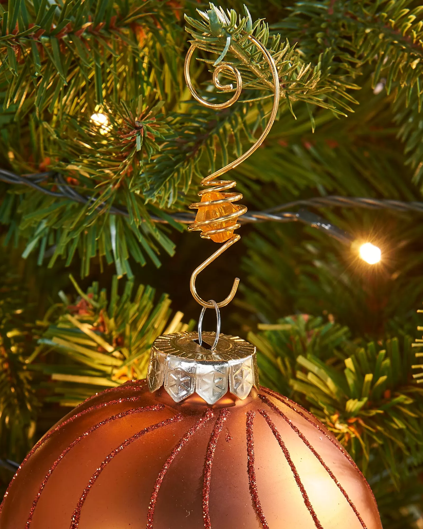 WeRChristmas Bauble Hooks^Gemstone Bauble Hooks, Gold, Pack Of 24