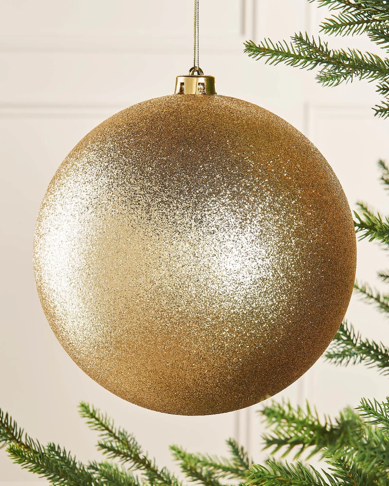 WeRChristmas Shatterproof Baubles | Oversized Baubles^Gold Large Glitter Shatterproof Bauble, 20 Cm