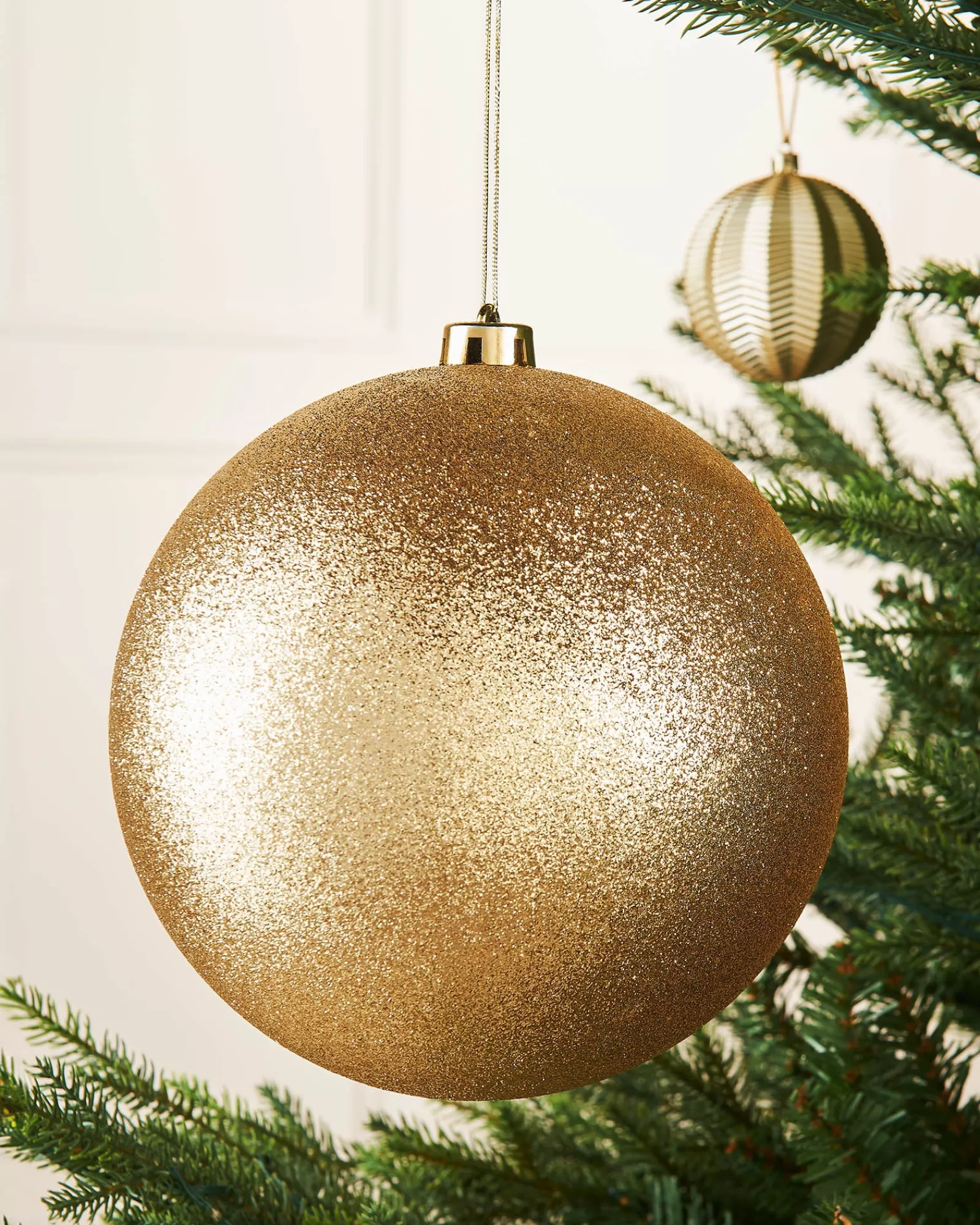 WeRChristmas Shatterproof Baubles | Oversized Baubles^Gold Large Glitter Shatterproof Bauble, 20 Cm