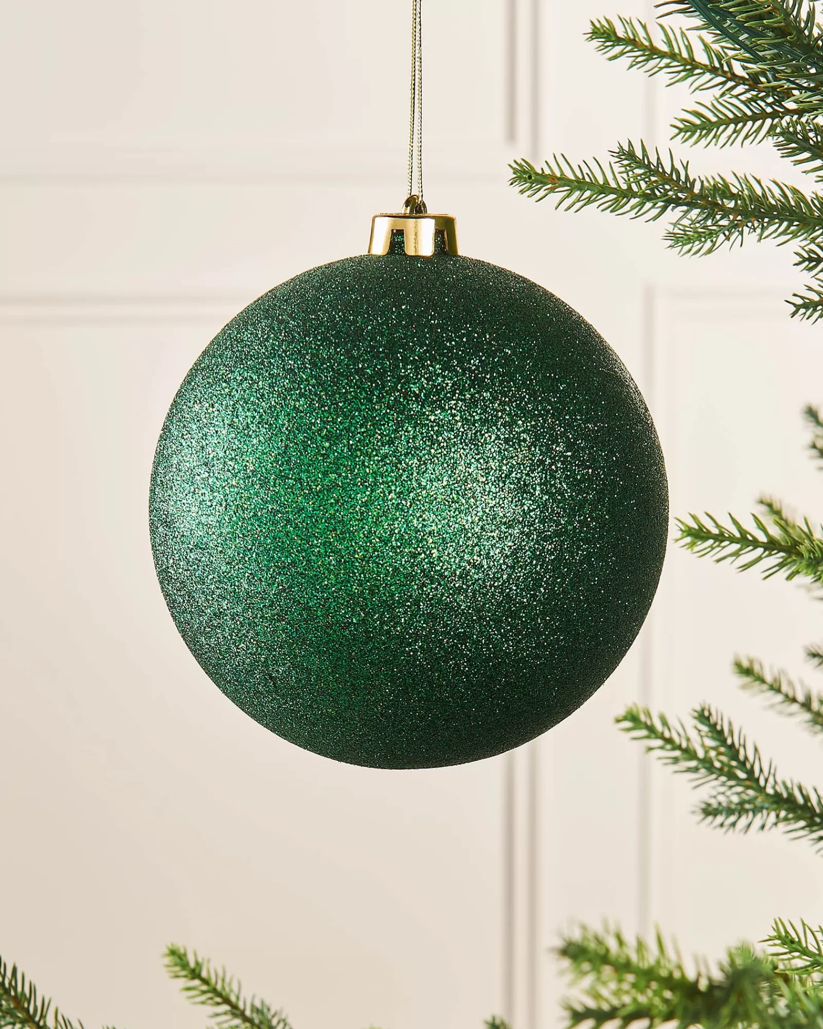 WeRChristmas Oversized Baubles | Shatterproof Baubles^Green Large Glitter Shatterproof Bauble, 15 Cm