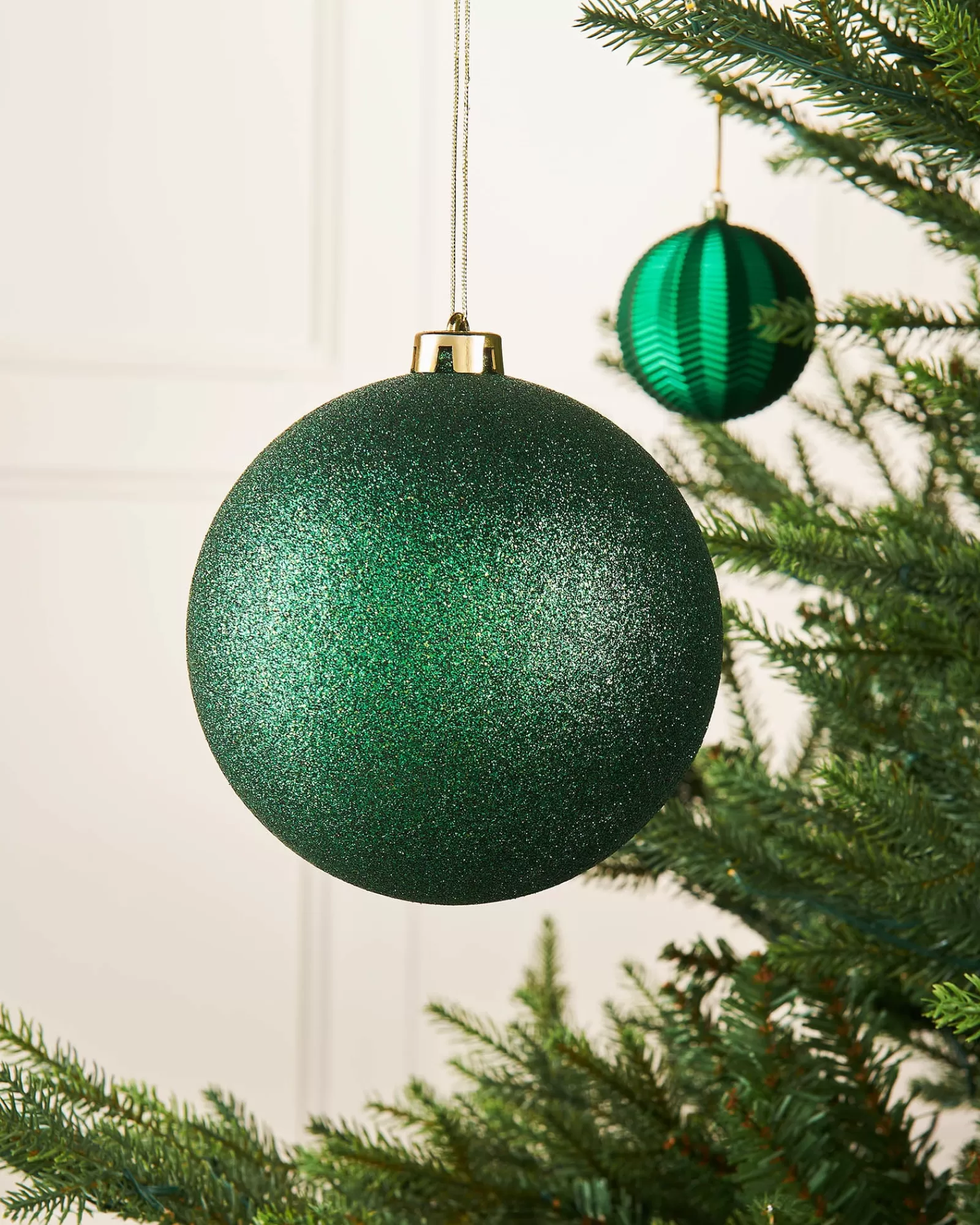 WeRChristmas Oversized Baubles | Shatterproof Baubles^Green Large Glitter Shatterproof Bauble, 15 Cm