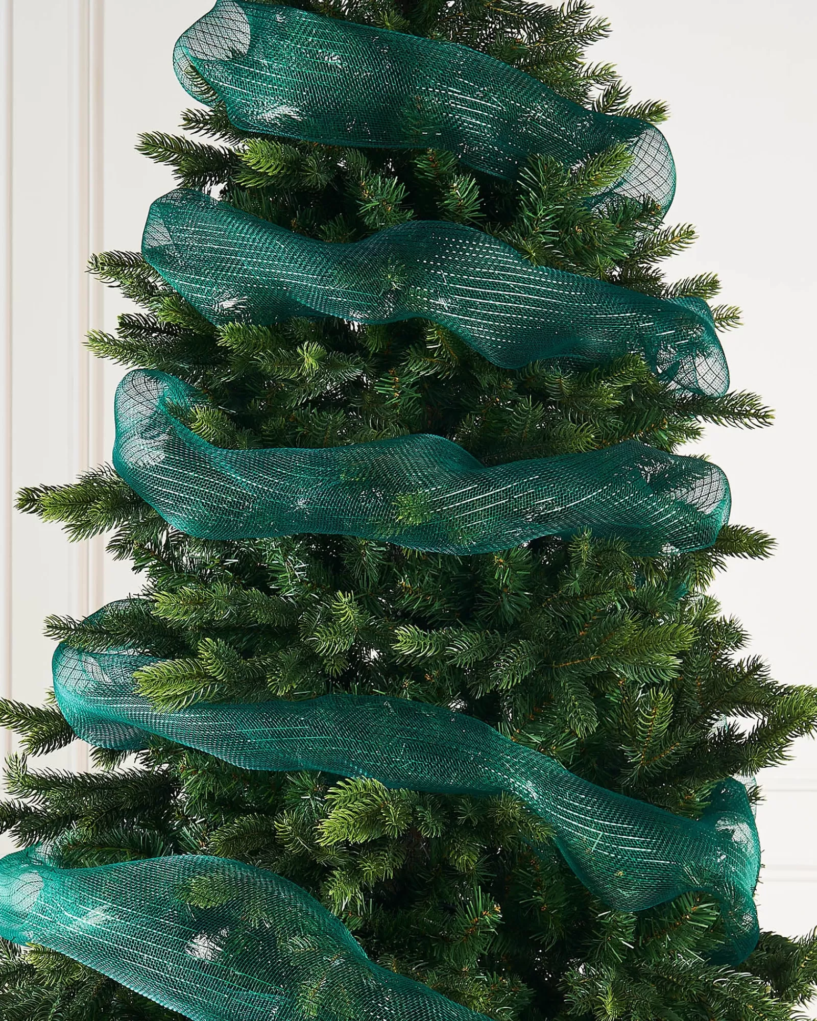 WeRChristmas Deco Mesh^Green Mesh With Green Foil, 9 M