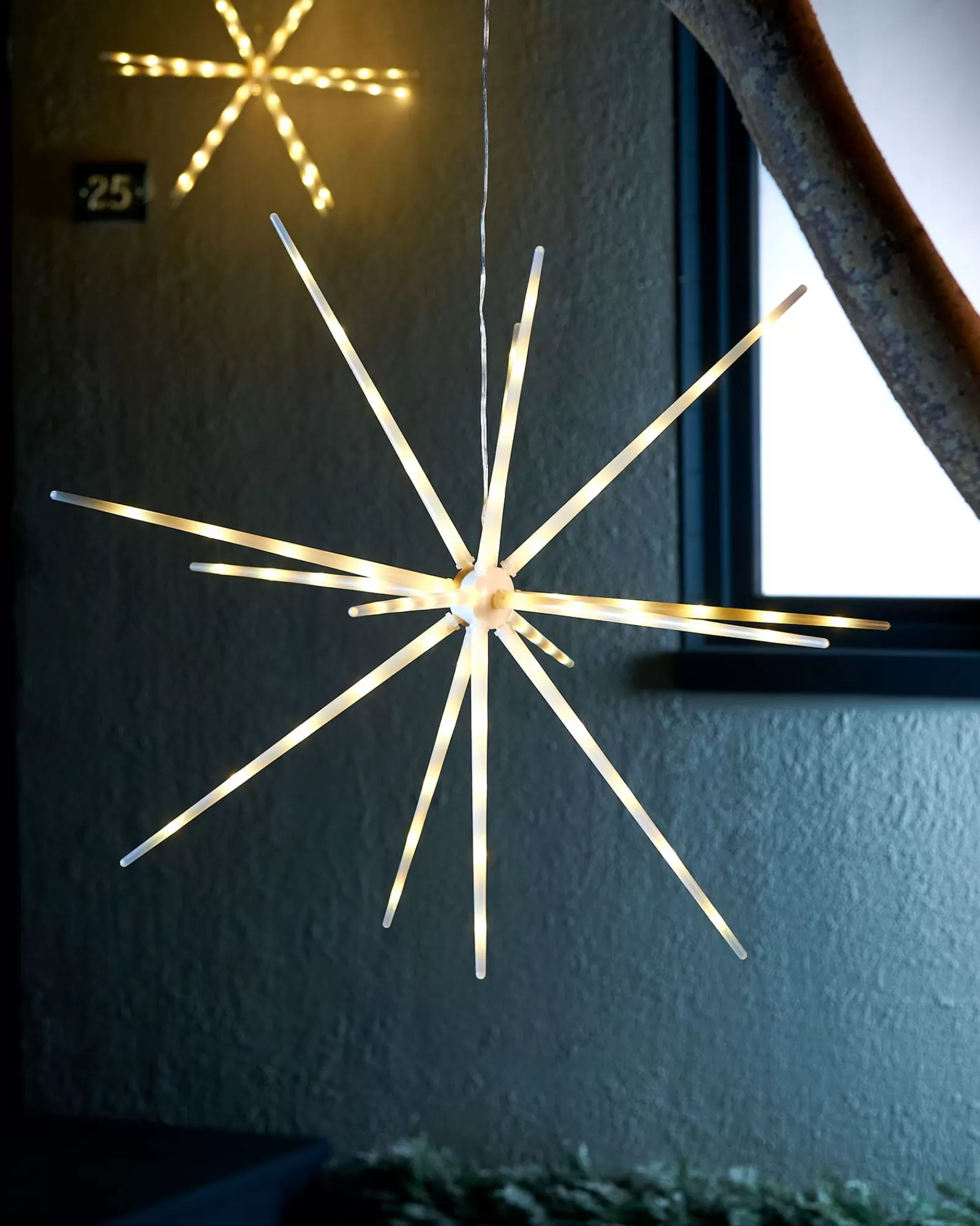 WeRChristmas Festive Star, Snowflake & Sign Lights^Hanging Starburst Decoration, Warm White, 51 Cm