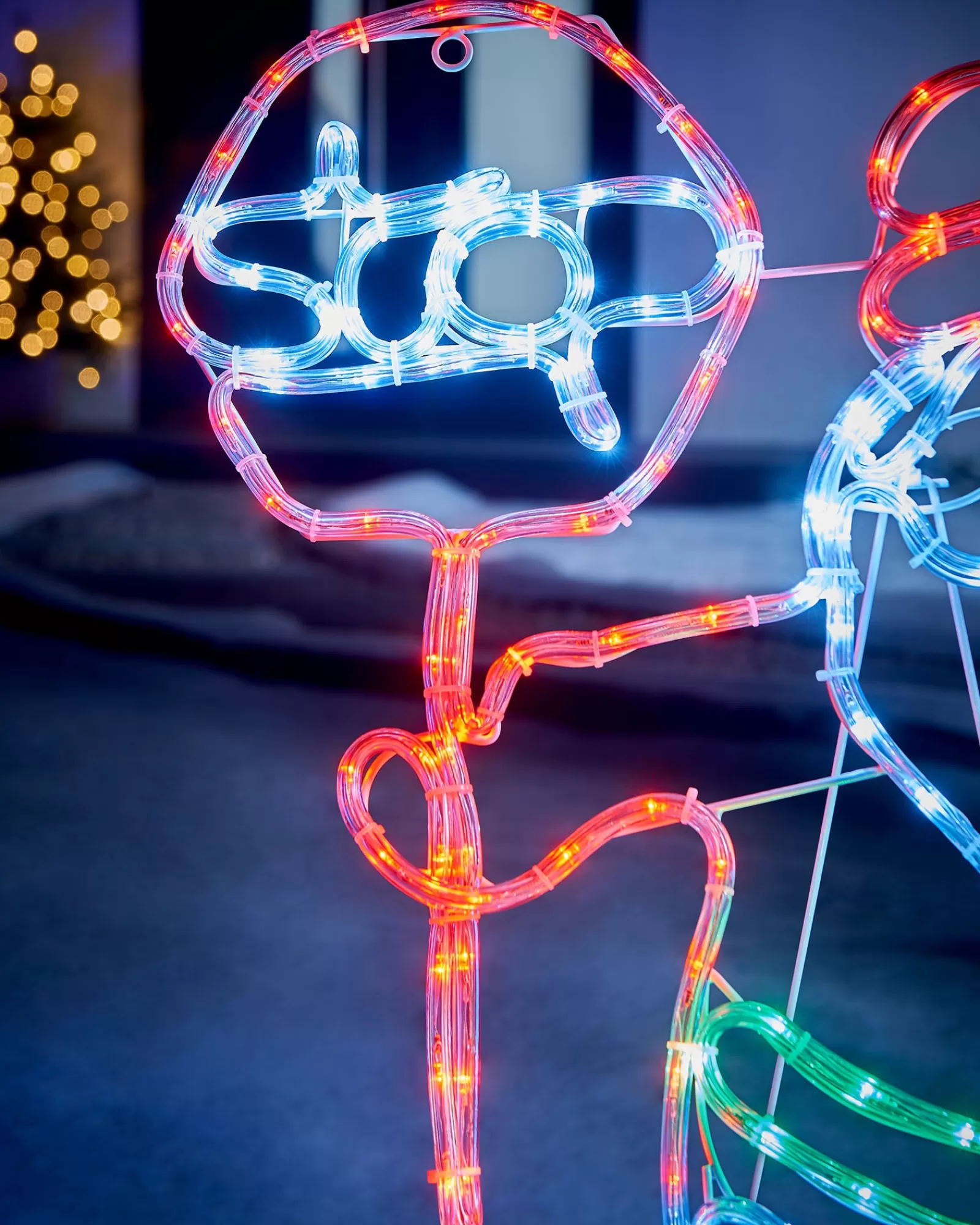 WeRChristmas Christmas Characters^LED Santa Stop Here Rope Light Window Silhouette, 81 Cm