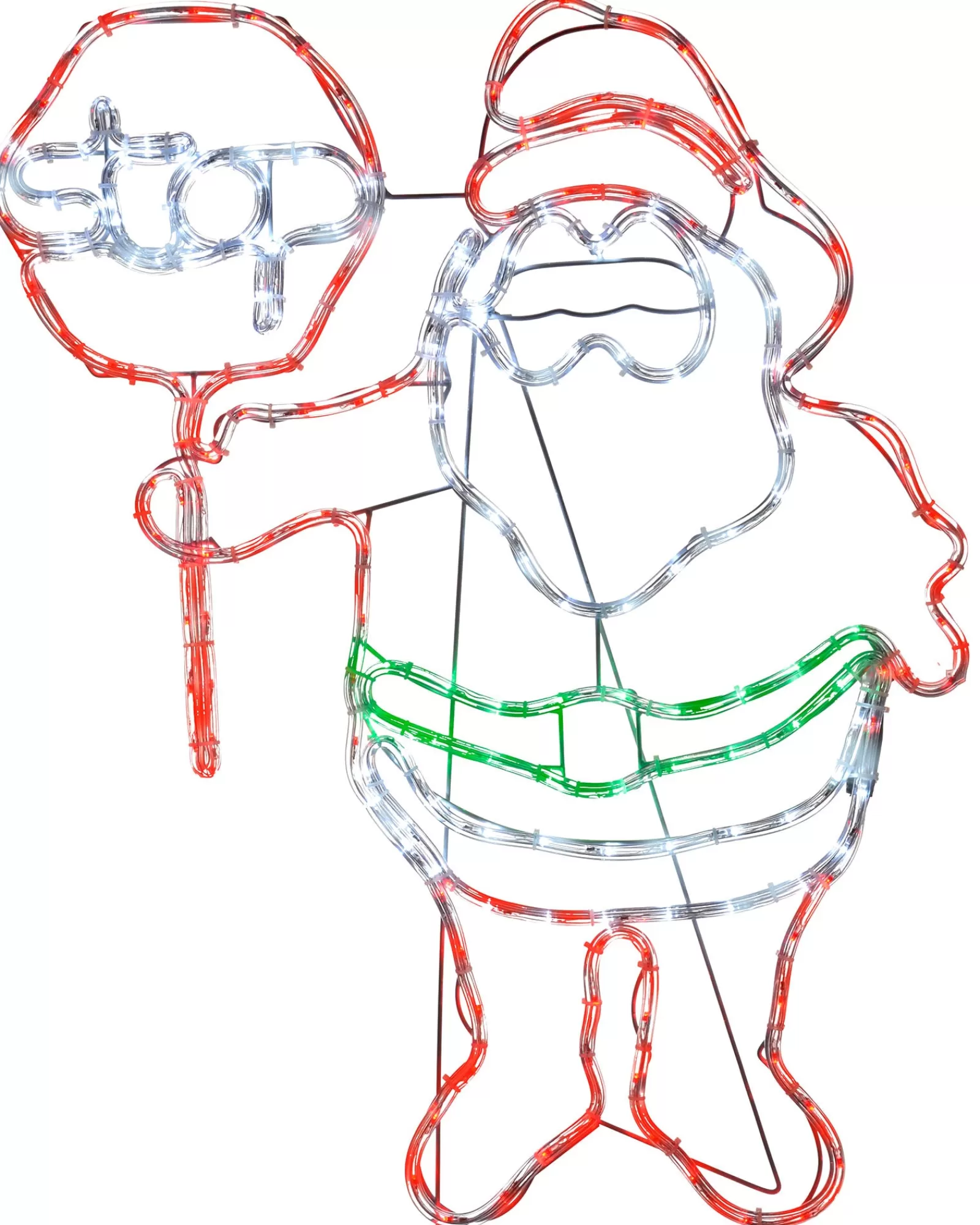 WeRChristmas Christmas Characters^LED Santa Stop Here Rope Light Window Silhouette, 81 Cm