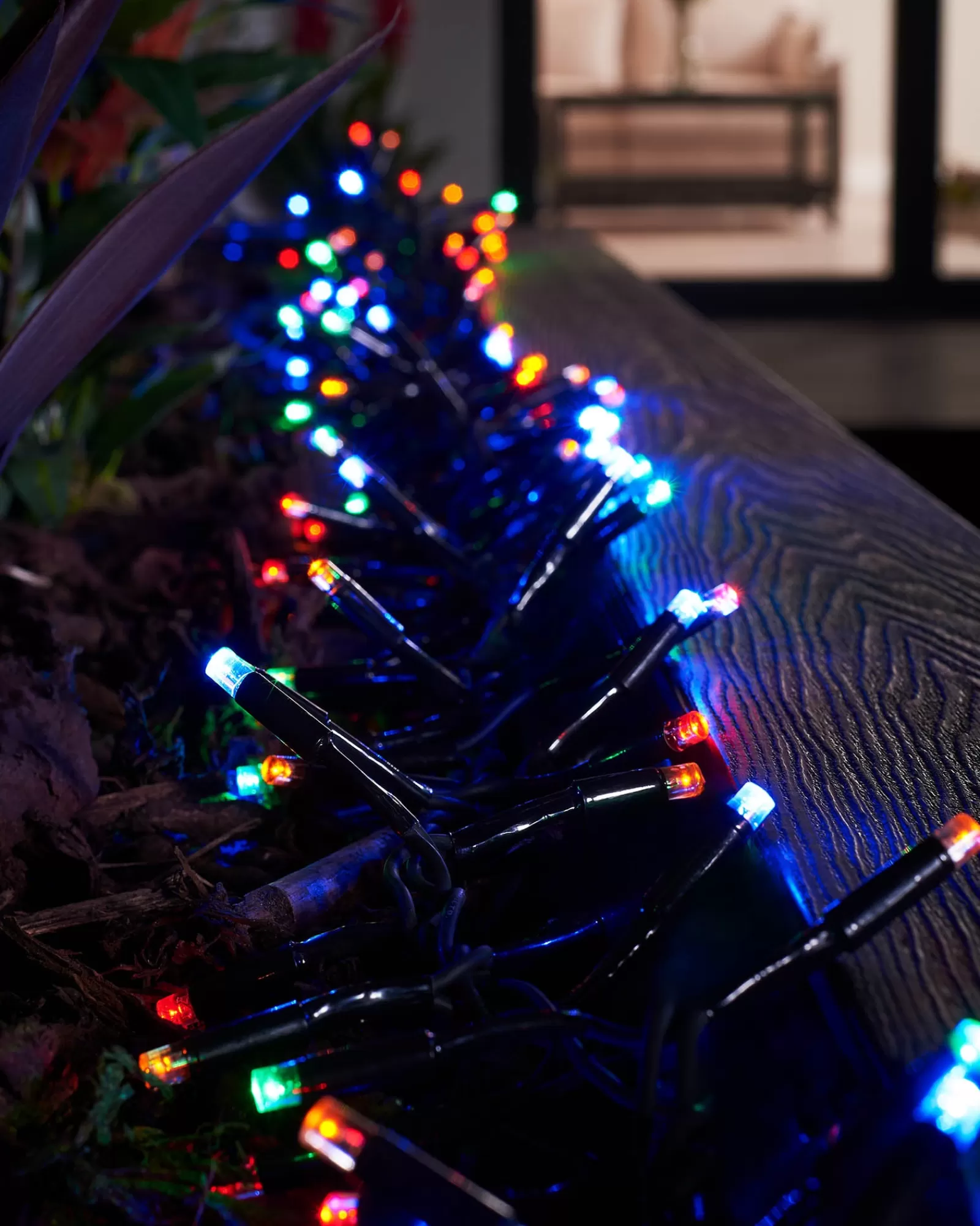 WeRChristmas Link Pro | Connectable Lights^LINK PRO LED Cluster Lights, Black Cable, Multi Colour