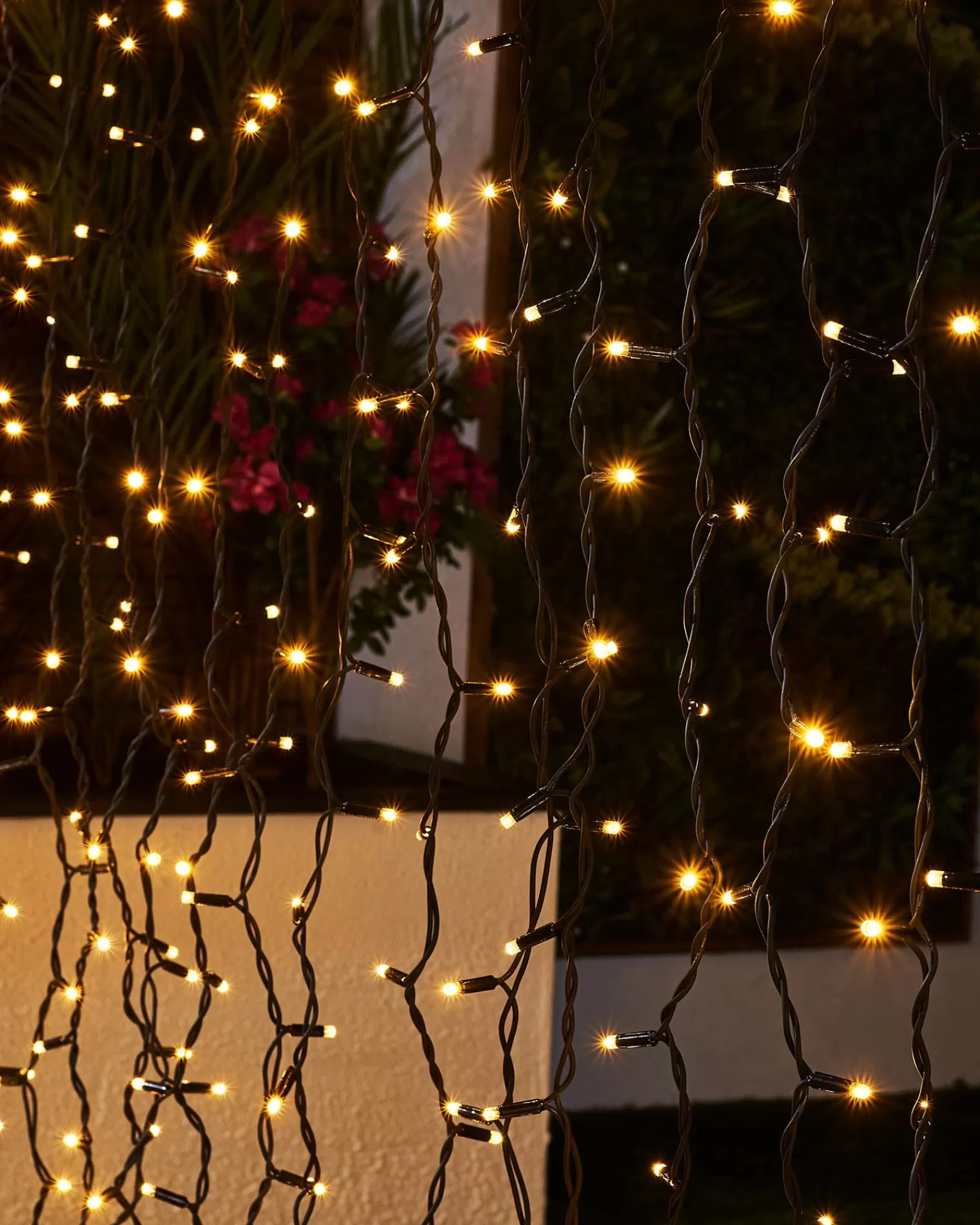 WeRChristmas Link Pro | Curtain & Net Lights^LINK PRO LED Curtain Lights, Black Cable, 2.5 M Drop, Warm White