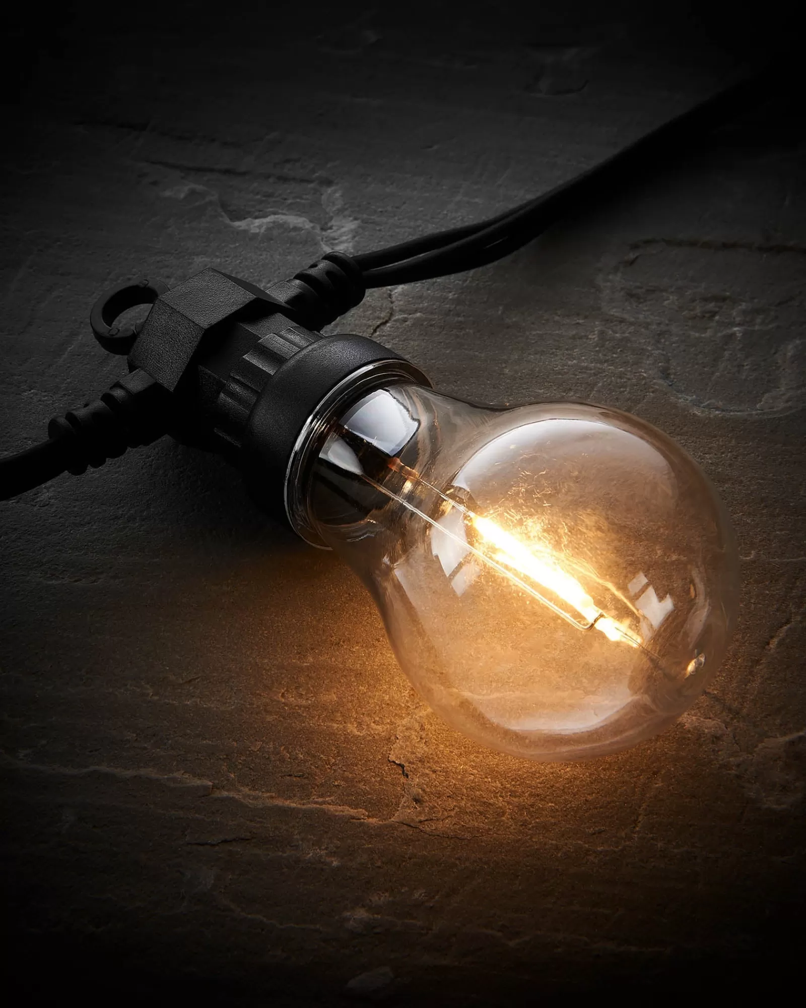 WeRChristmas Link Pro | Festoon Lights^LINK PRO LED Festoon Lights, A60 Filament Bulb, Black Cable, Warm White