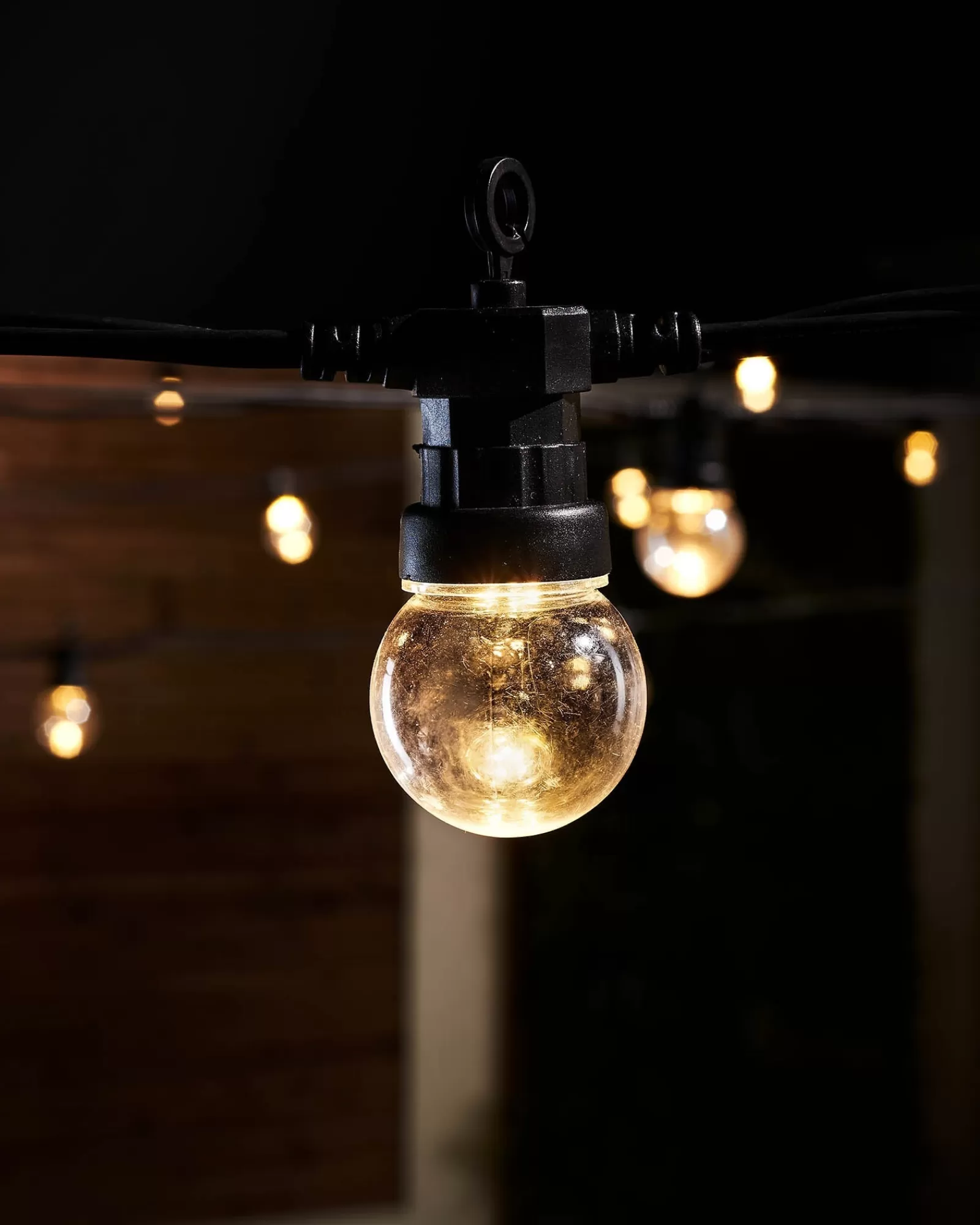 WeRChristmas Link Pro | Festoon Lights^LINK PRO LED Festoon Lights, Clear Bulb, Black Cable, Warm White