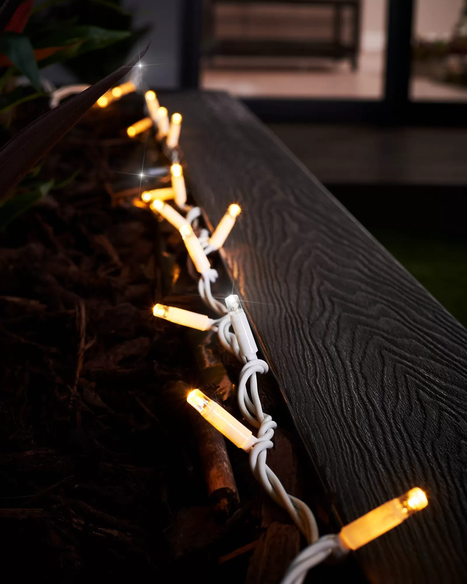 WeRChristmas Link Pro | Connectable Lights^LINK PRO Twinkle LED String Lights, White Cable, Warm White / White