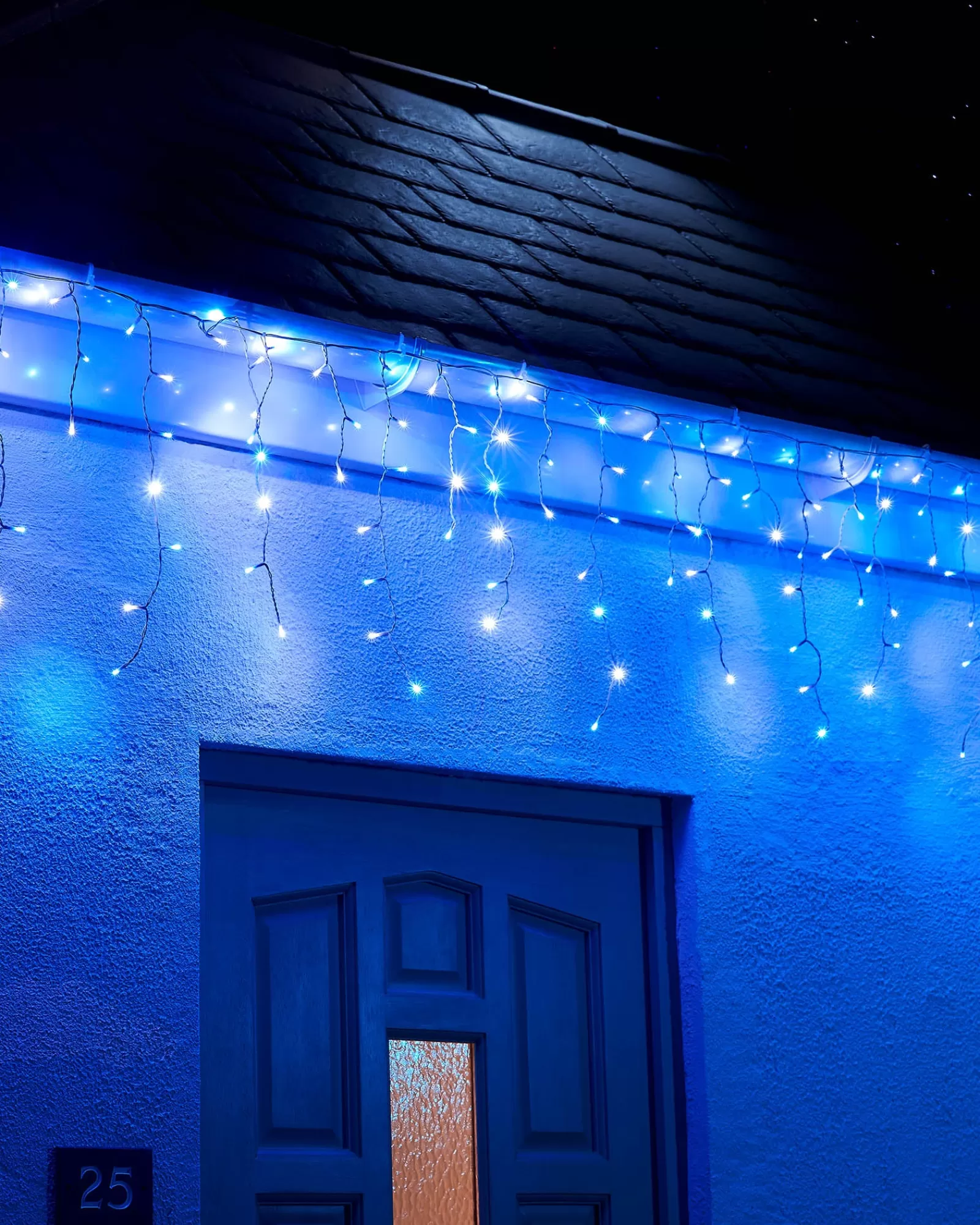 WeRChristmas Link Up | Icicle Lights^LINK UP LED Icicle Lights, White Cable, Blue / White