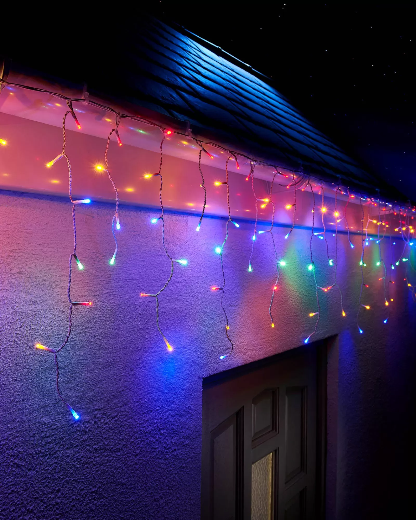 WeRChristmas Link Up | Icicle Lights^LINK UP LED Icicle Lights, White Cable, Multi Colour