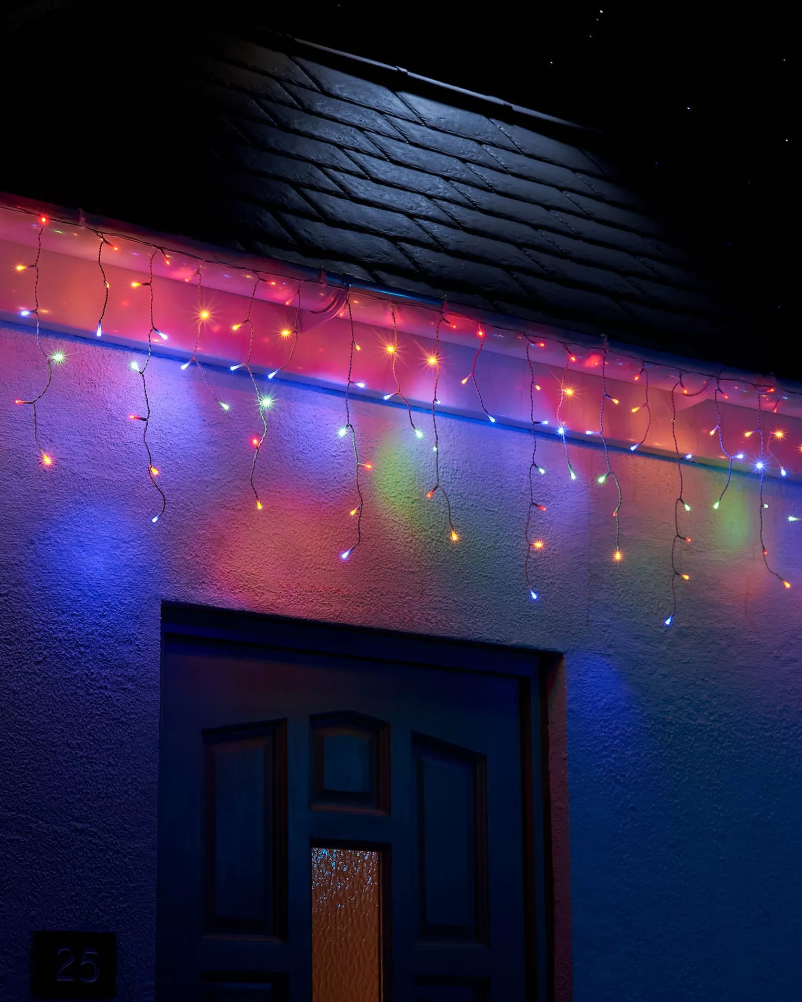 WeRChristmas Link Up | Icicle Lights^LINK UP LED Icicle Lights, White Cable, Multi Colour